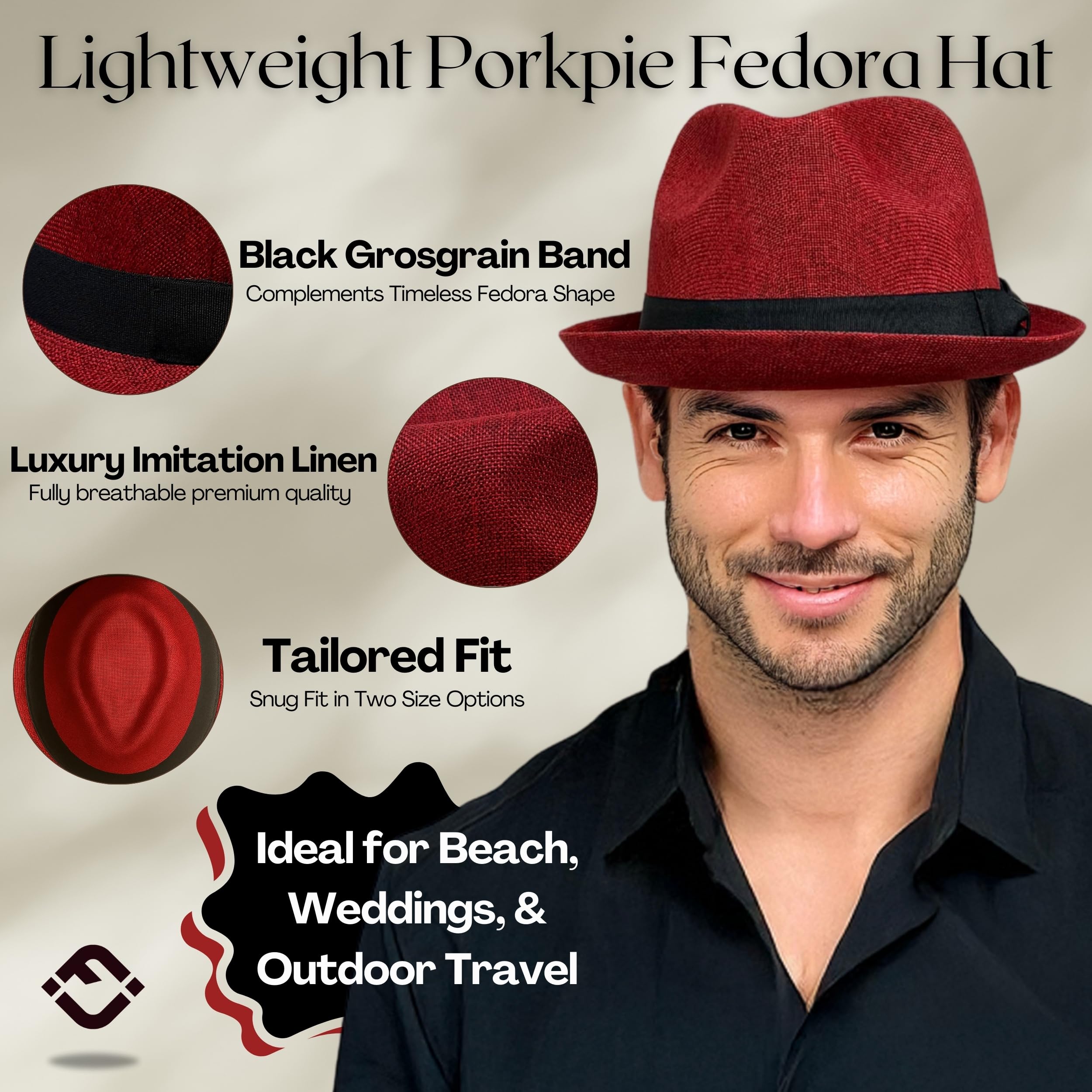Funky Junque Premium Fedora Hat - Stylish Sun Protection for Men & Women - Perfect for Summer Beach, Travel & Outdoors