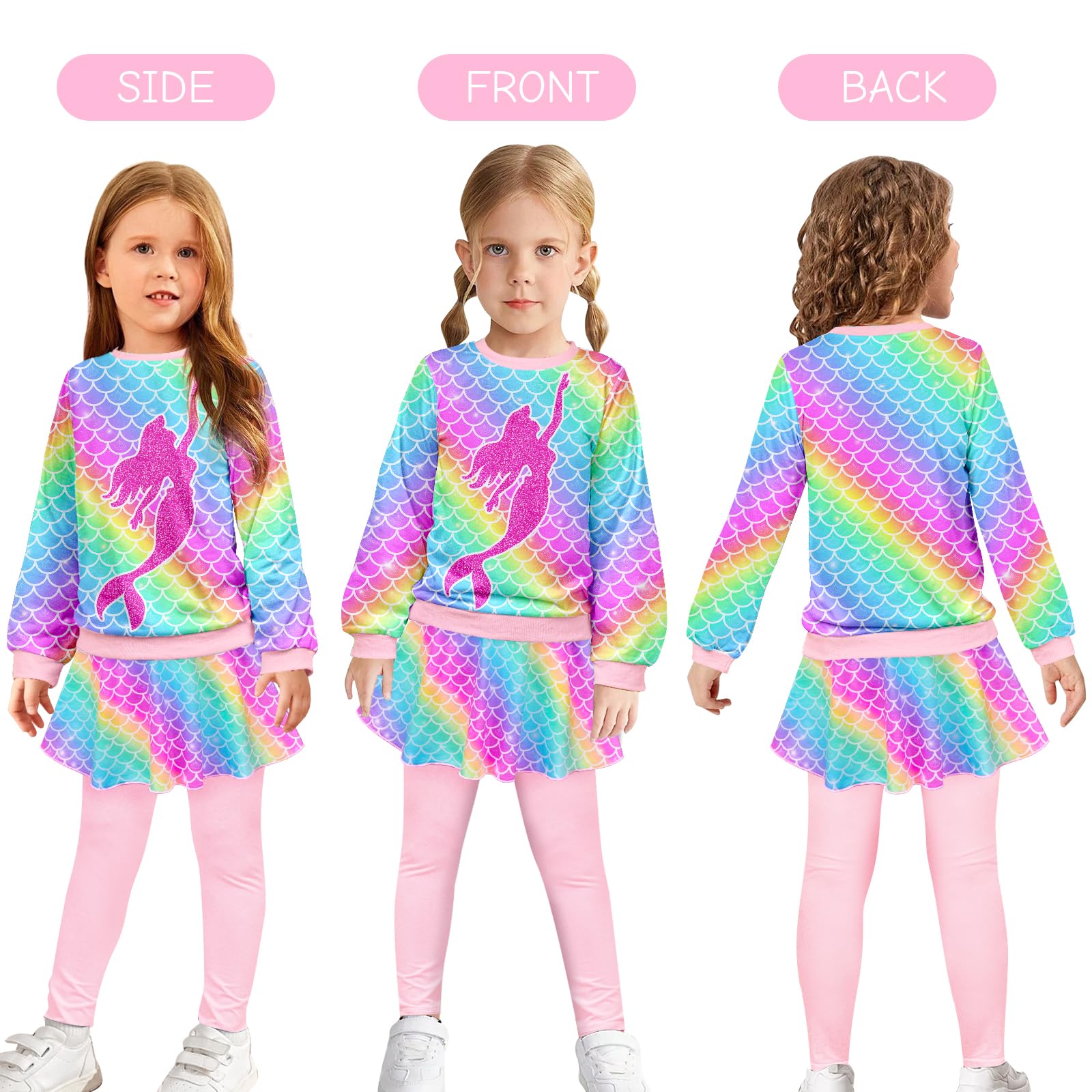 Toddler Kid Girl Clothing Set Outfit Long Sleeve Top, Unicorn Print Pantskirts Fall Winter Outfit Set