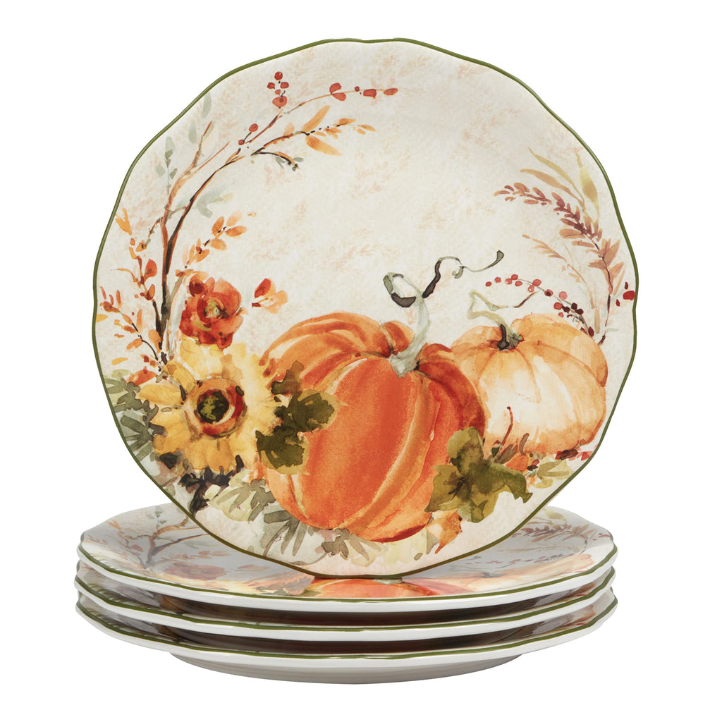 Certified International Harvest Morning 11" Dinner Plates, Multicolor, Large, Set of 4