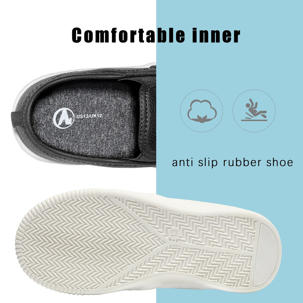 HOMEHOT Boys Slip on Sneakers Casual Dress Shoes Faux Leather Loafers (Toddler,Big Kids, Little Kids)