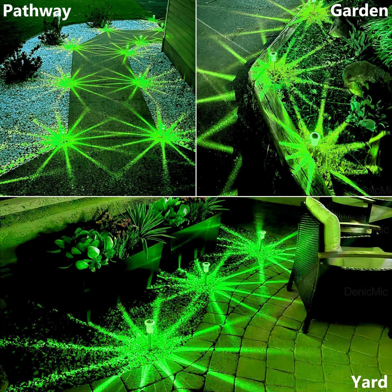 DenicMic Halloween Solar Lights Outdoor 10 Pack Purple LED Waterproof Yard Garden Patio Backyard Pathway Walkway Landscape Path Lawn Outside Halloween Decorations Outdoor