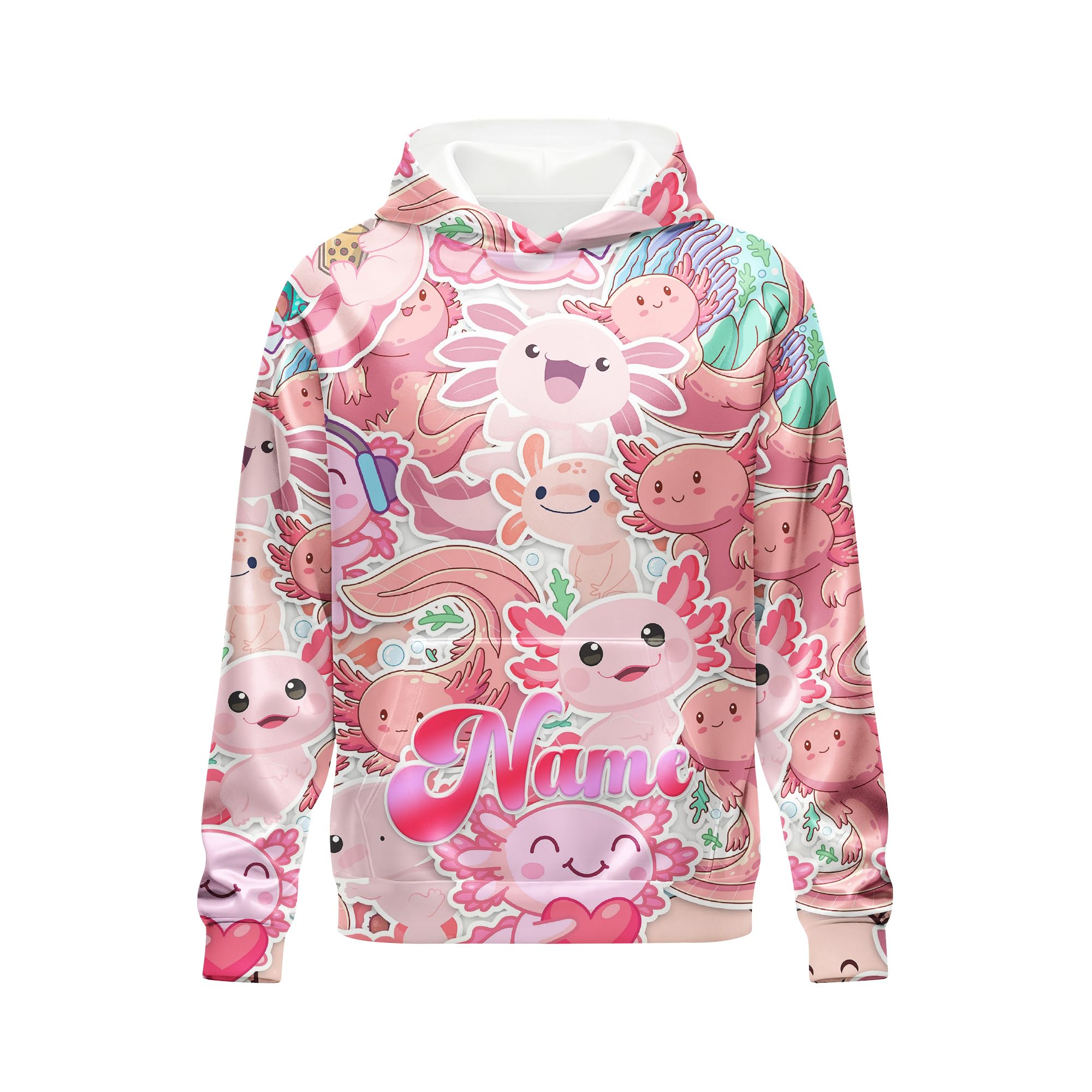 Hoodies for Girls Custom Sweatshirts with Name, Kids Pullover with Pocket, Comfy Graphic Hoodies for Daughter