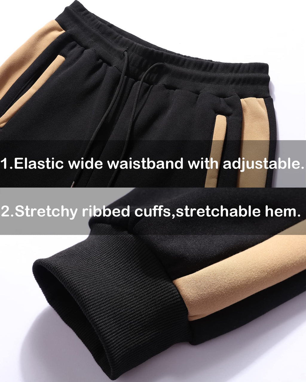 GXAMOY Men's 2 Pieces Tracksuits Running Sports Suits Drawstring Waistband Sweatsuit