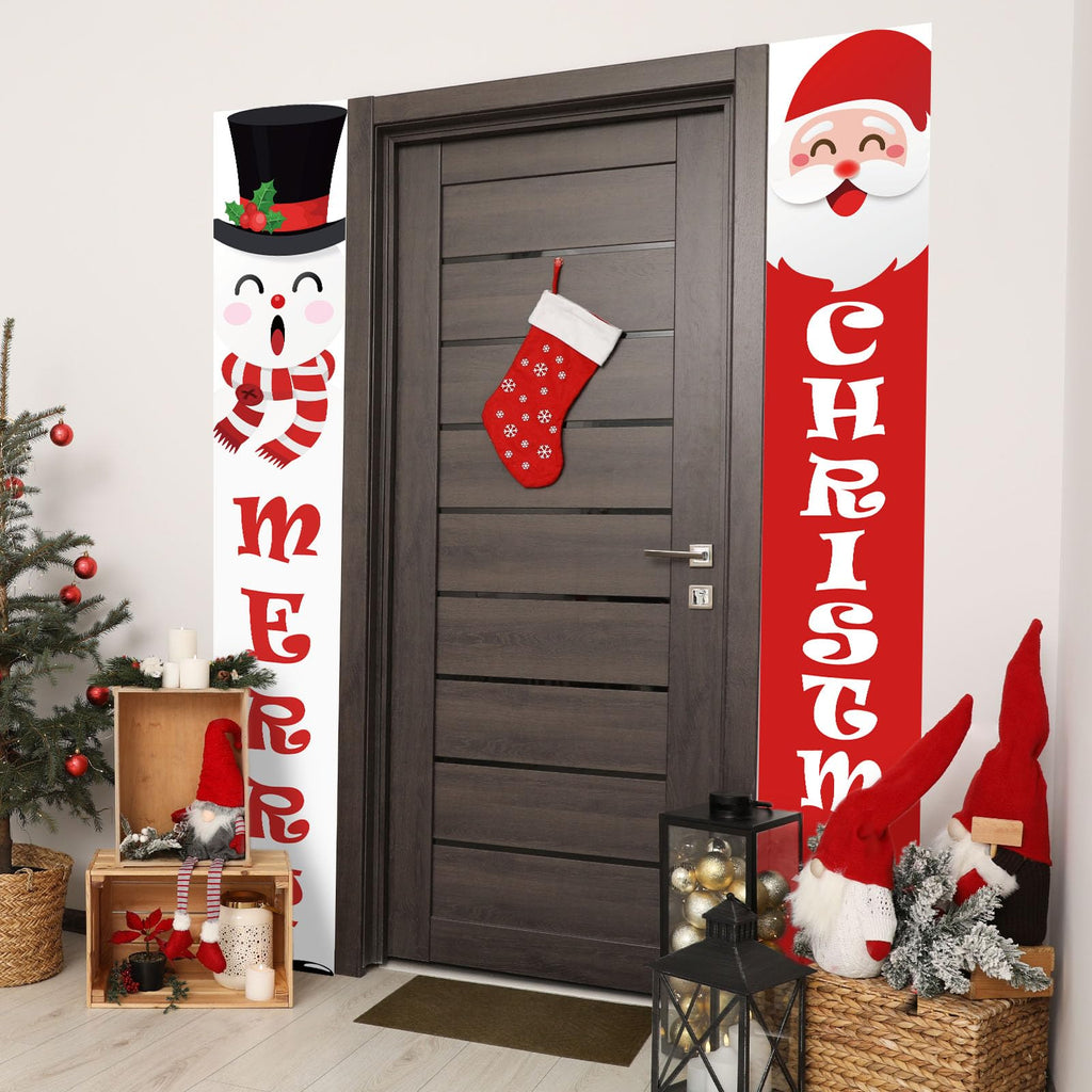 Fall Harvest Scarecrow Porch Banner Sign - Autumn Thanksgiving Front Door Decorations, 12 x 71 Inch