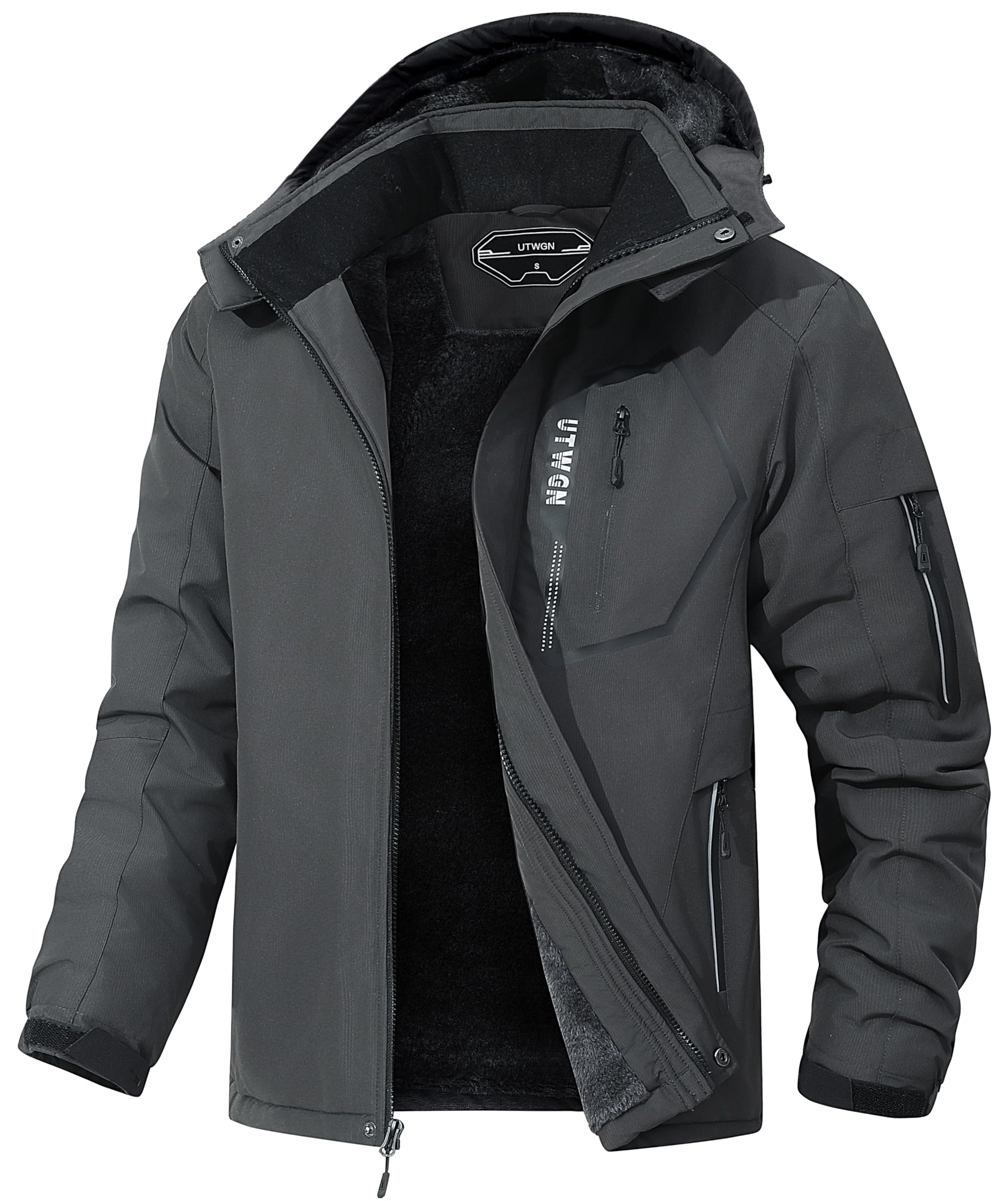 Men's Ski Jacket Winter Warm Snow Coat Waterproof Windbreaker Hooded Work Outerwear Snowboarding Jackets