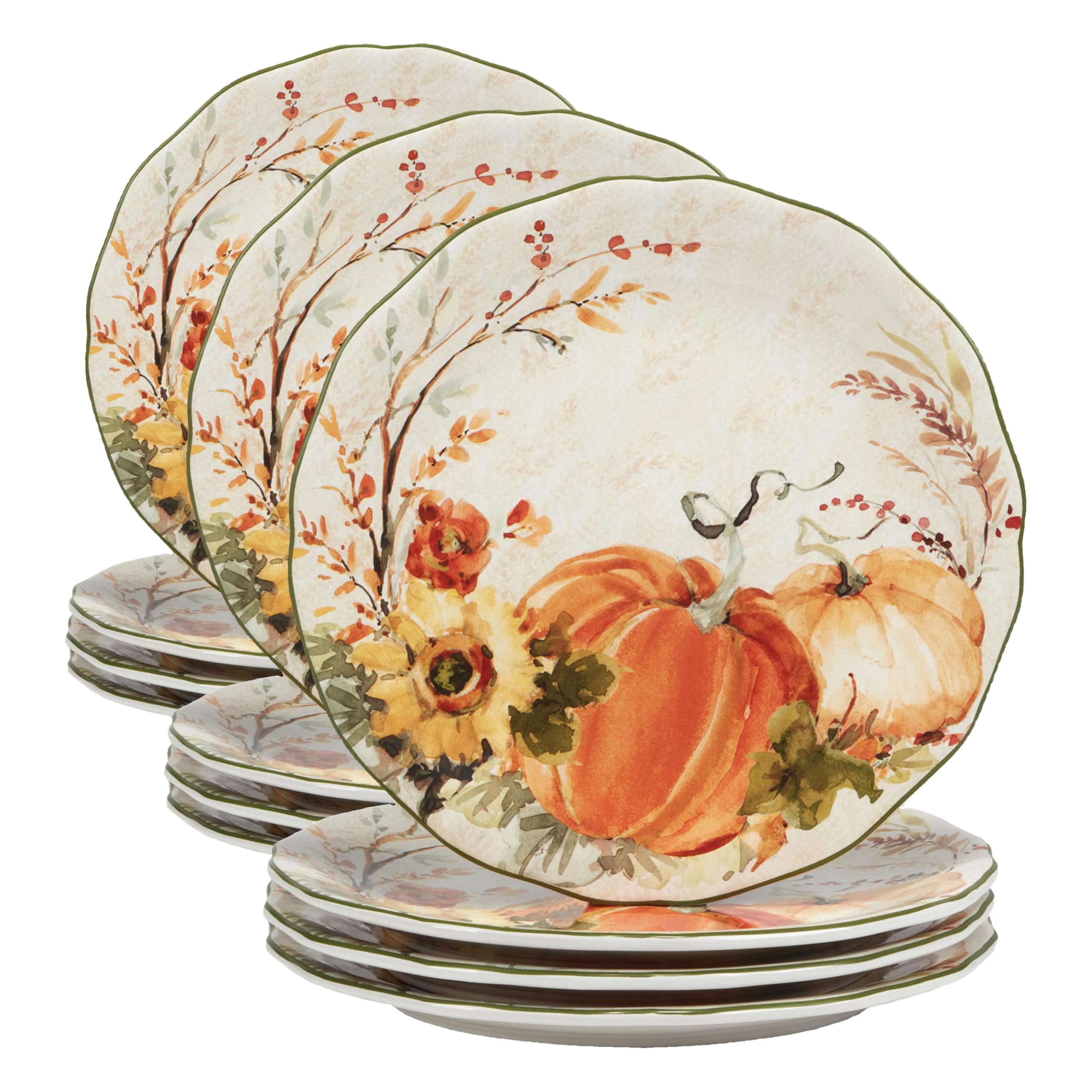 Certified International Harvest Morning 11" Dinner Plates, Multicolor, Large, Set of 4
