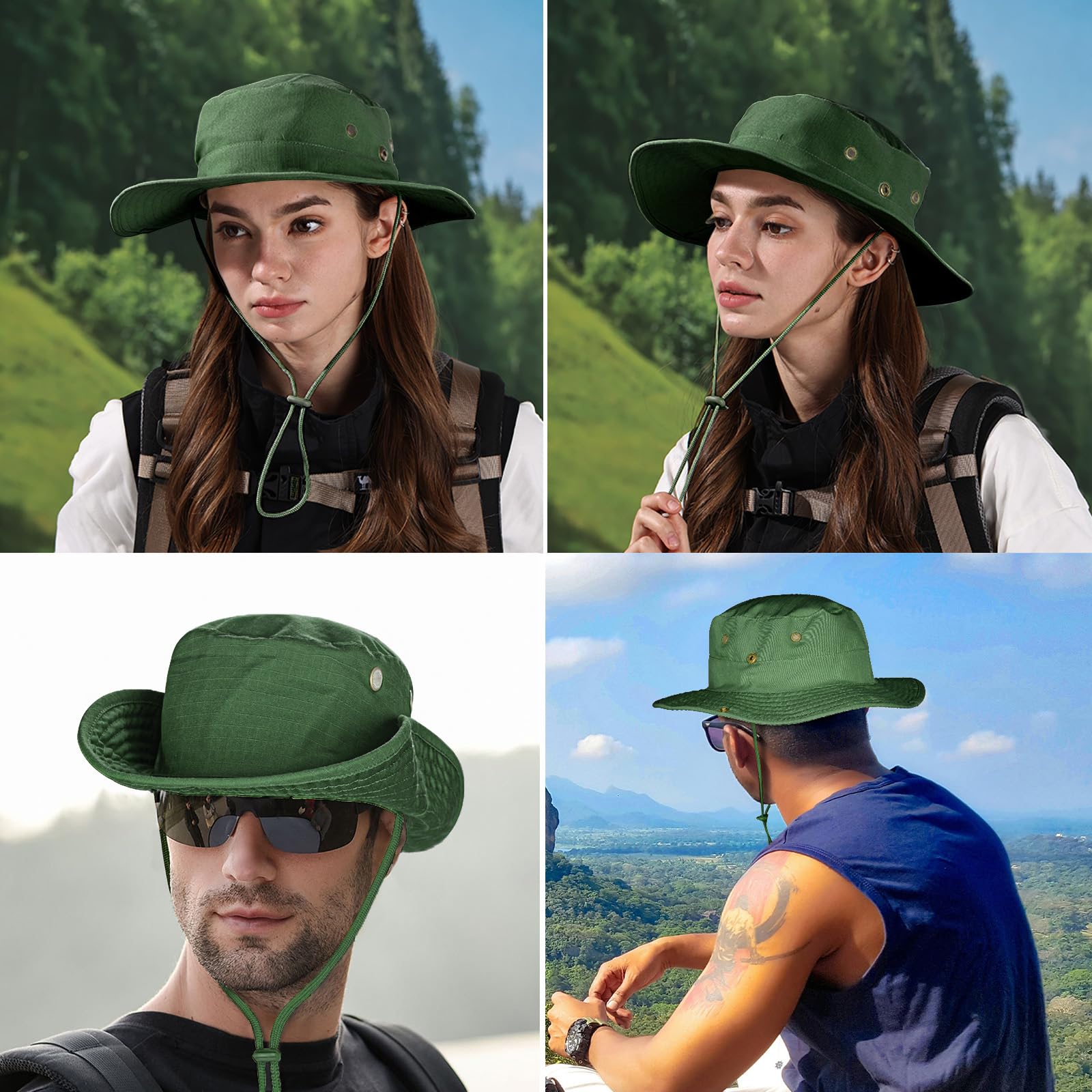 Sun Hats for Men Women Boonie Hat Foldable Fishing Hat UPF 50+ Bucket Hat for Fishing Hiking Garden Safari Beach