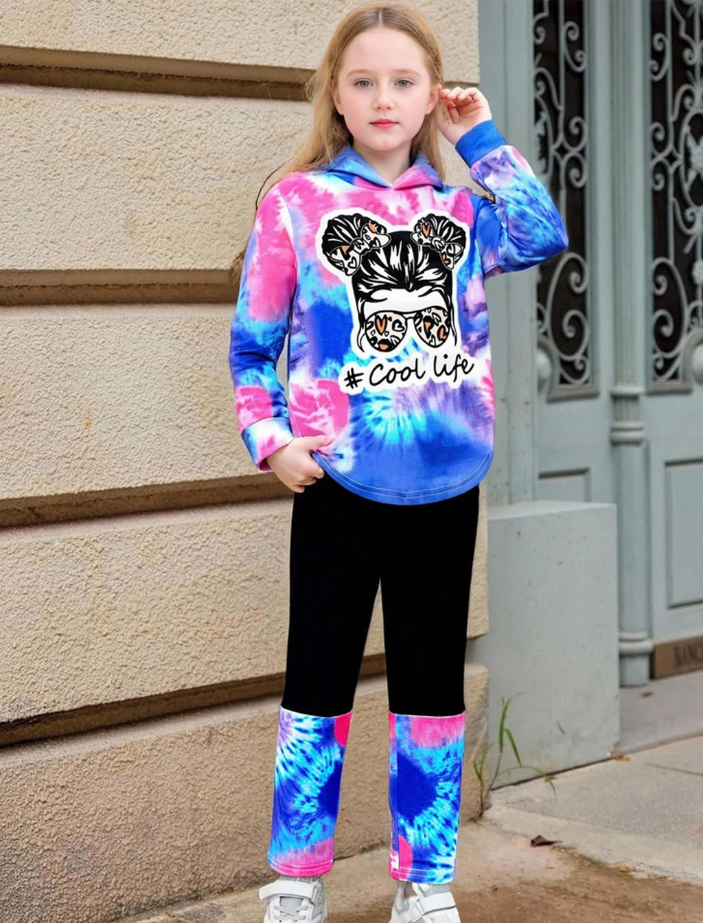 Girls Clothes Tie Dye Long Sleeve Hoodie Sweatshirt and Pants Sets Cute Girl Outfits Size 5-14 Years