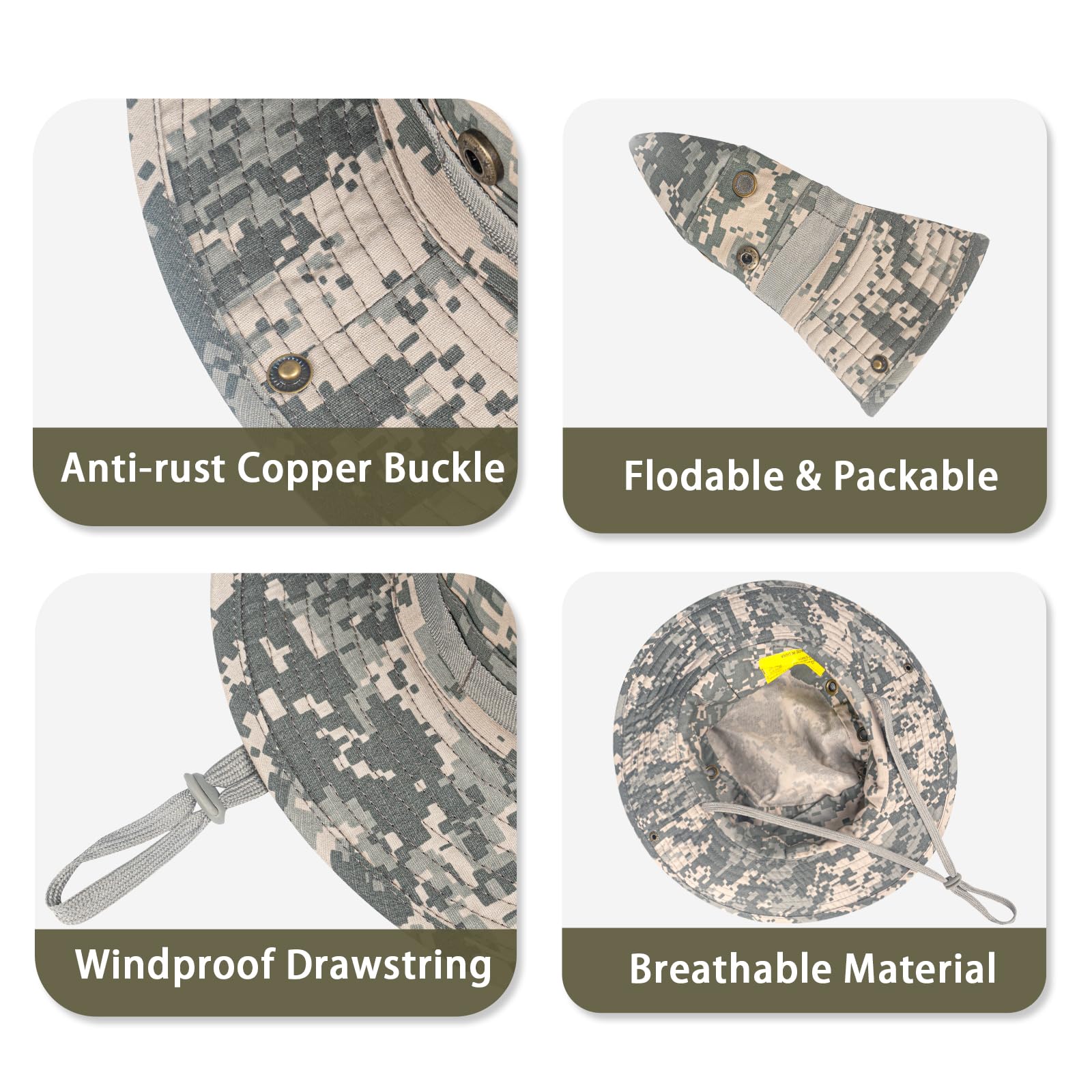 Sun Hats for Men Women Bucket Hat UPF 50+ UV Protection Boonie Hat for Safari Fishing Hiking Garden Beach