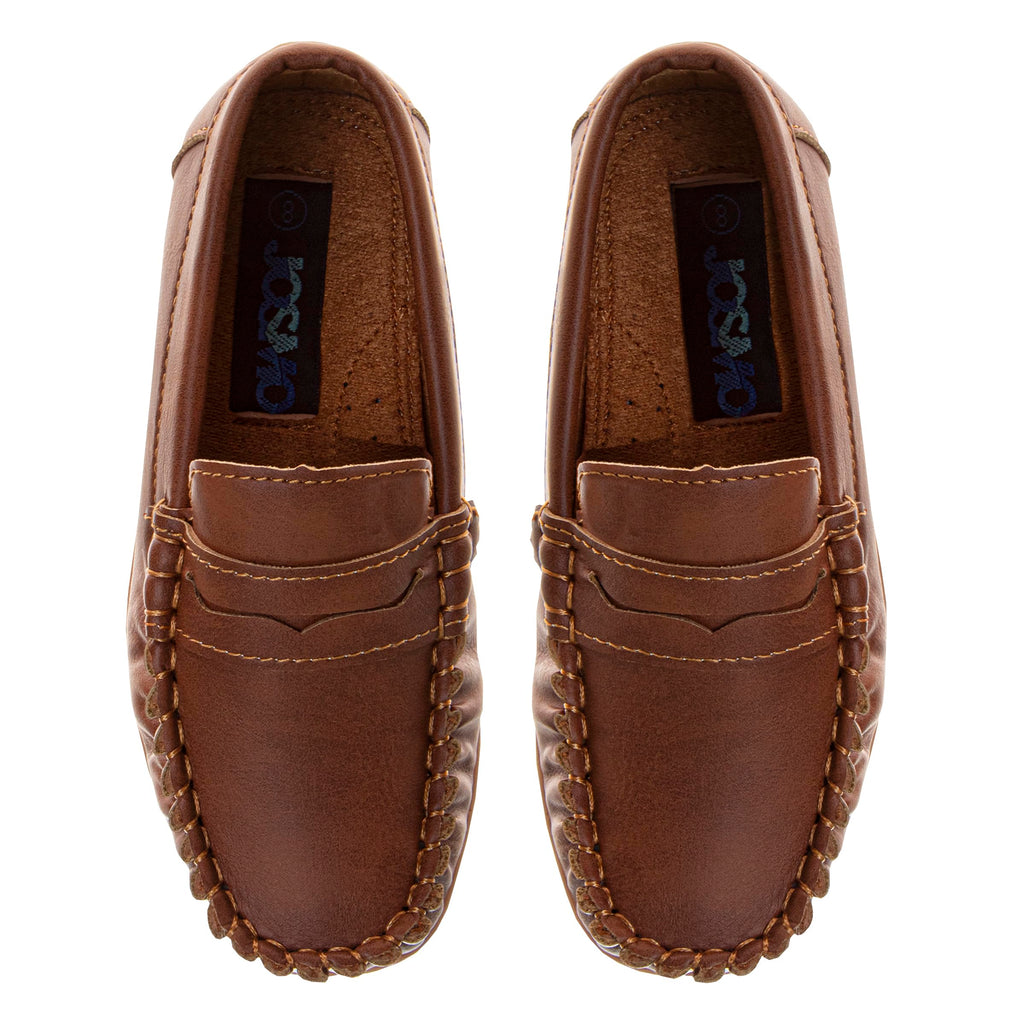 Josmo Boys Moccasin Driving Loafers - Casual Dress Penny Slip On Boat Shoes (Sizes: 5-10 Toddlers / 11-13 Little Kids / 1-5 Big Kids)