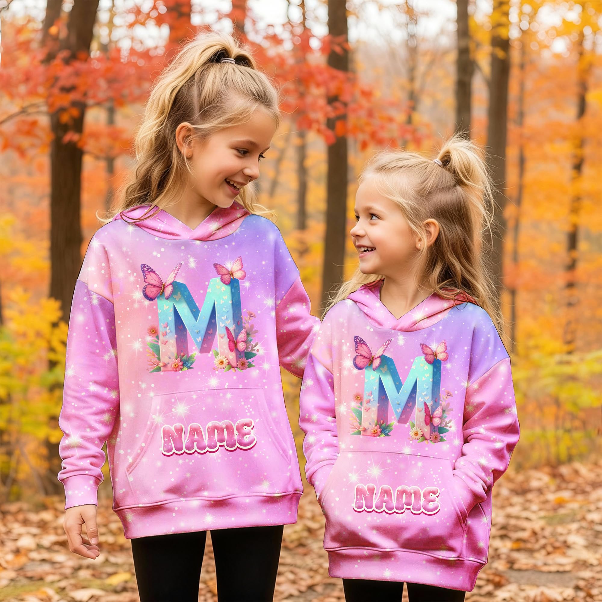 Sweatshirt for Girls - Personalized Pullover Hoodies for Kids - Customized Cute Hooded Gifts for Teen Girls