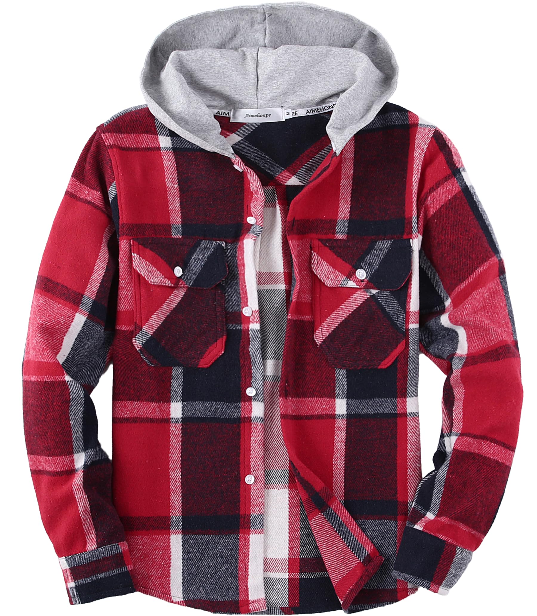 Boys Girls Casual Flannel Plaid Hoodies Spring Fashion Button Down Shirts Long Sleeve Cute Lightweight Jacket Coats