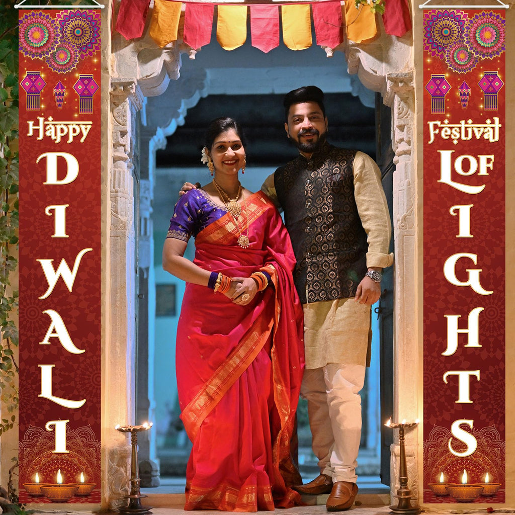 Fall Harvest Scarecrow Porch Banner Sign - Autumn Thanksgiving Front Door Decorations, 12 x 71 Inch