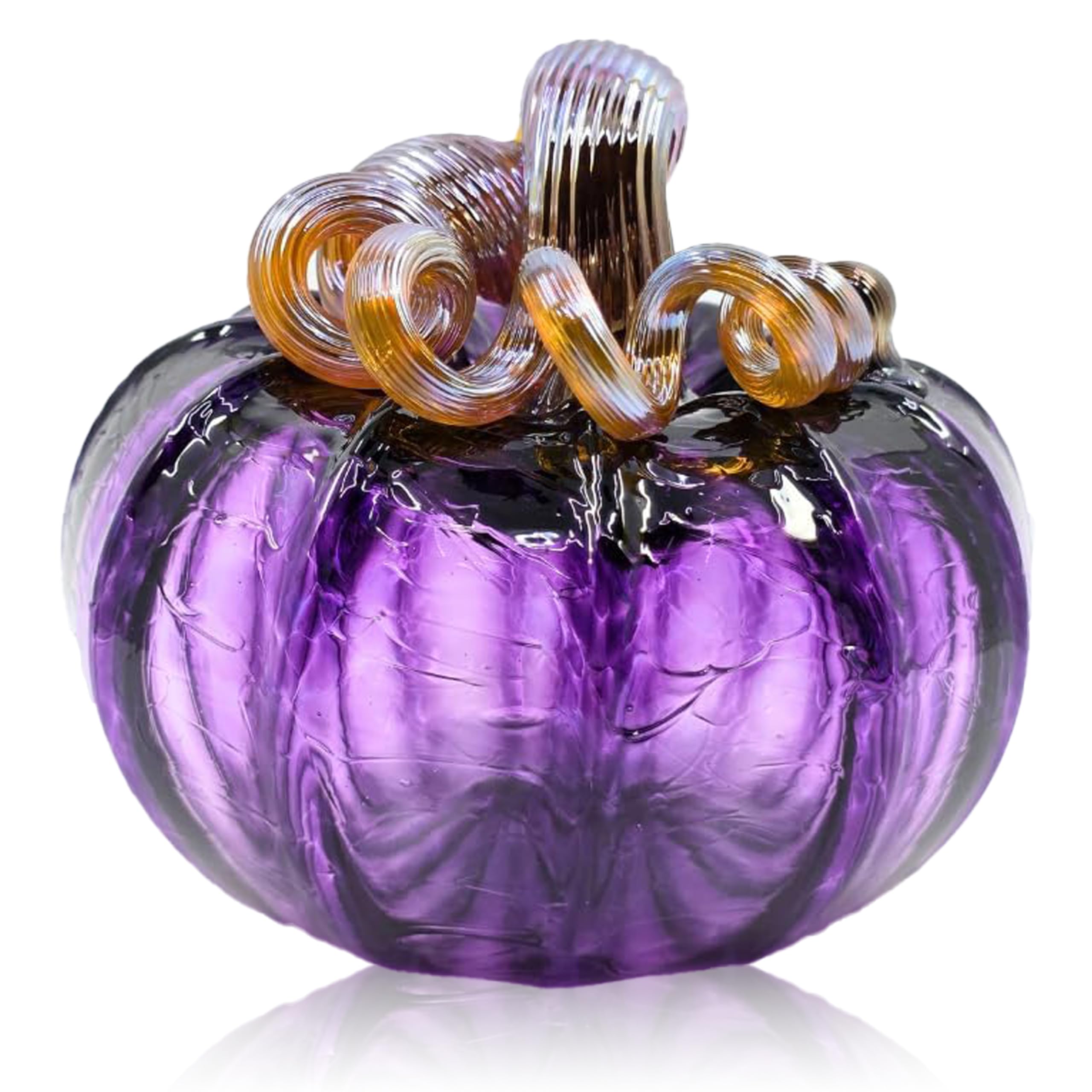 Luke Adams Glass | Handmade Glass Pumpkins | Handmade Table Top Home Decor (Squat, Jewel)