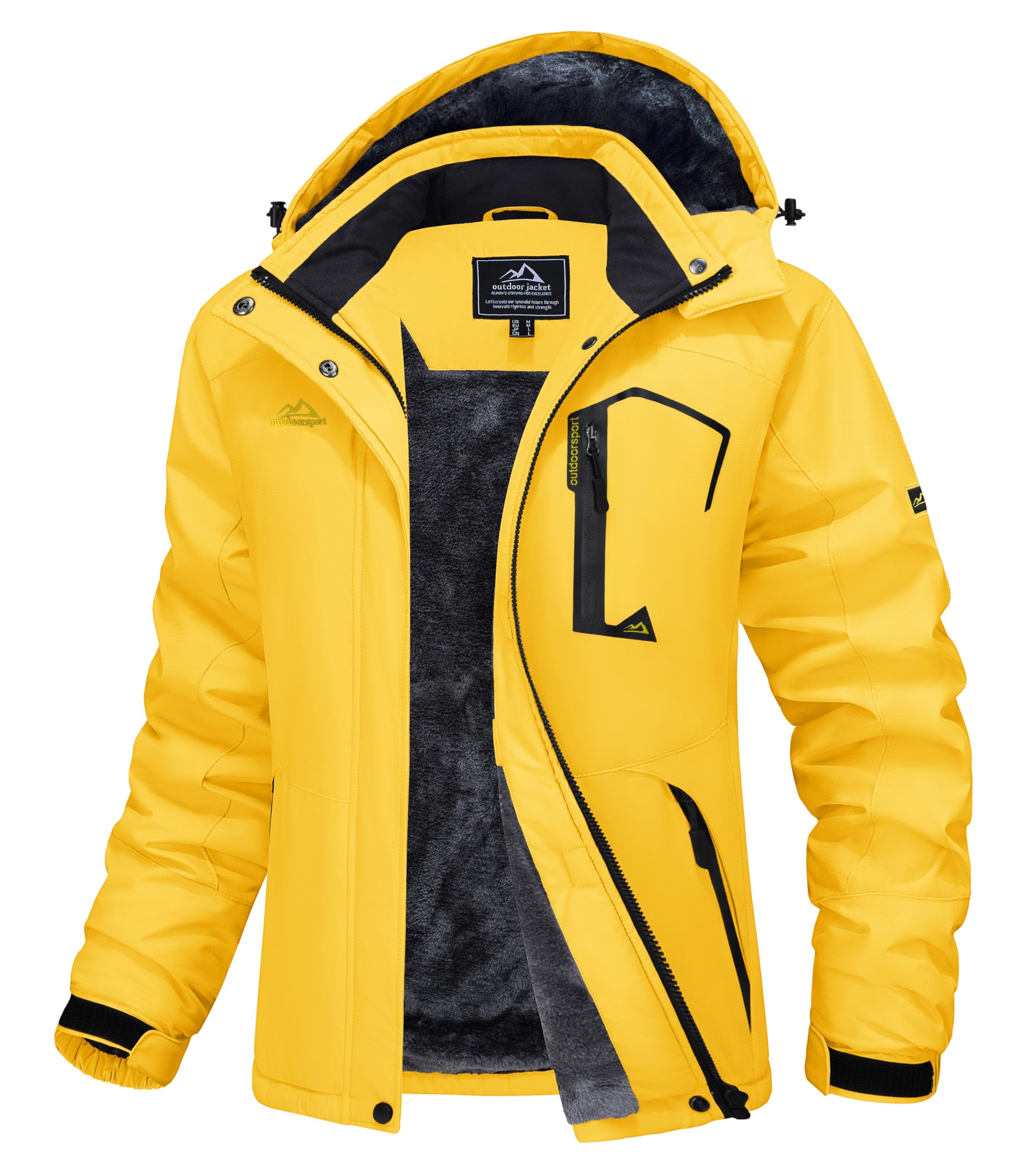 MAGCOMSEN Womens Ski Jacket Waterproof Insulated Snow Jacket Warm Windproof Winter Coats with Hood Fleece Lined Jacket