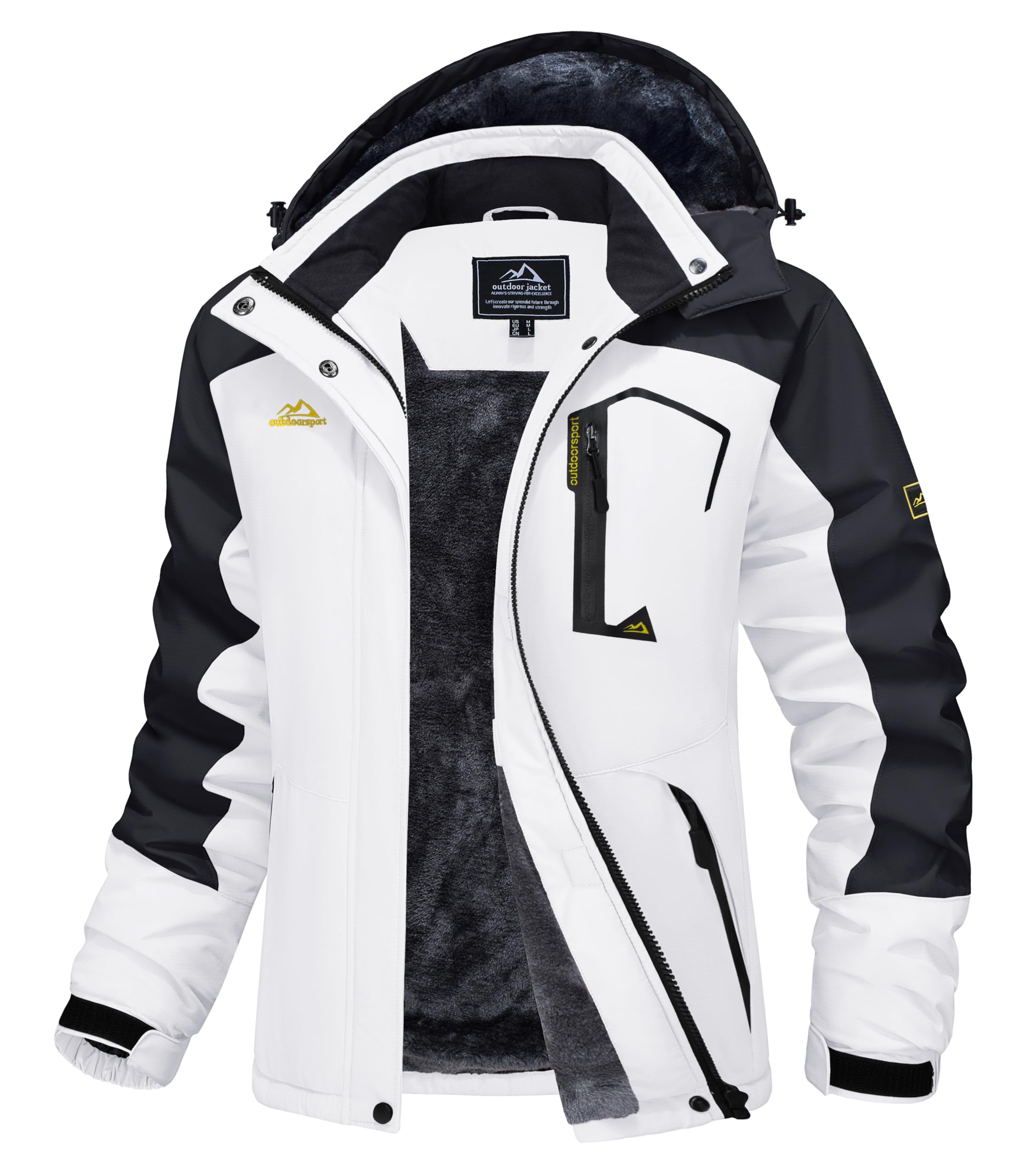 MAGCOMSEN Womens Ski Jacket Waterproof Insulated Snow Jacket Warm Windproof Winter Coats with Hood Fleece Lined Jacket