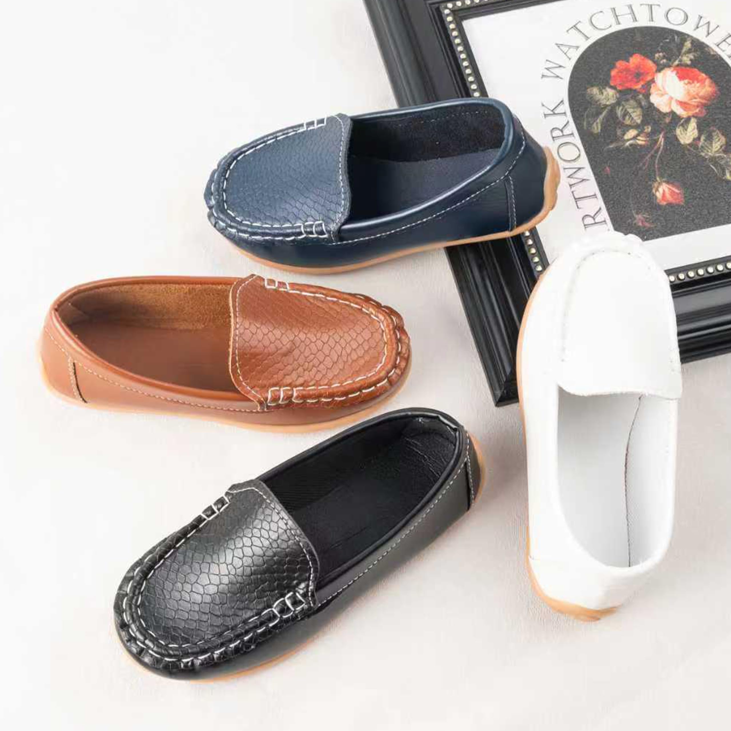 Boys Girls Loafers Dress Flats Slip-On Oxford Casual Moccasins School Walking Boat Shoes(Toddler/Little Kid/Big Kid)