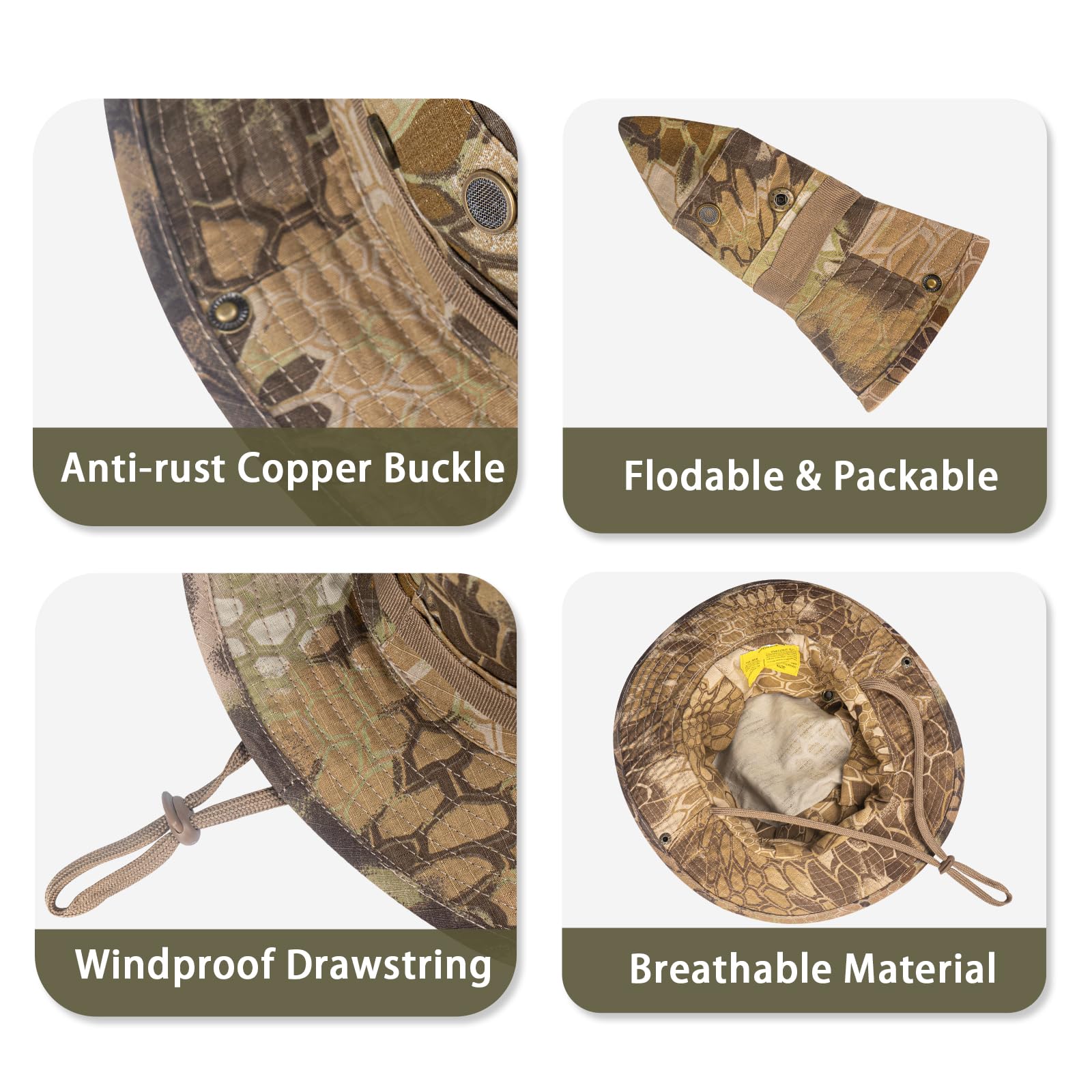 Sun Hats for Men Women Bucket Hat UPF 50+ UV Protection Boonie Hat for Safari Fishing Hiking Garden Beach