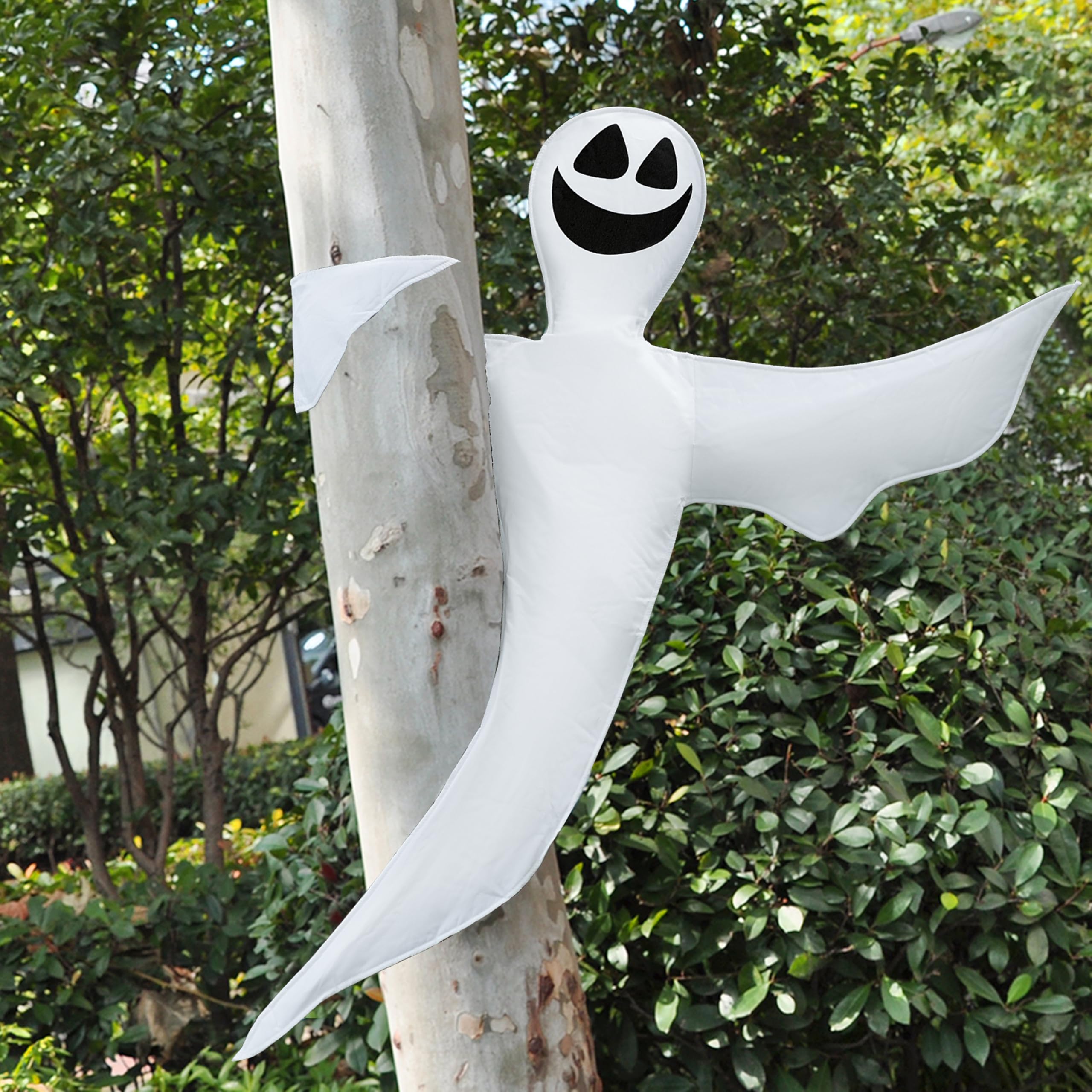 JOYIN 53” Halloween Bendable Tree Wrap Ghost Decoration for Halloween Outdoor, Lawn, Tree, Pillar Decorations, Ghost Party Supplies