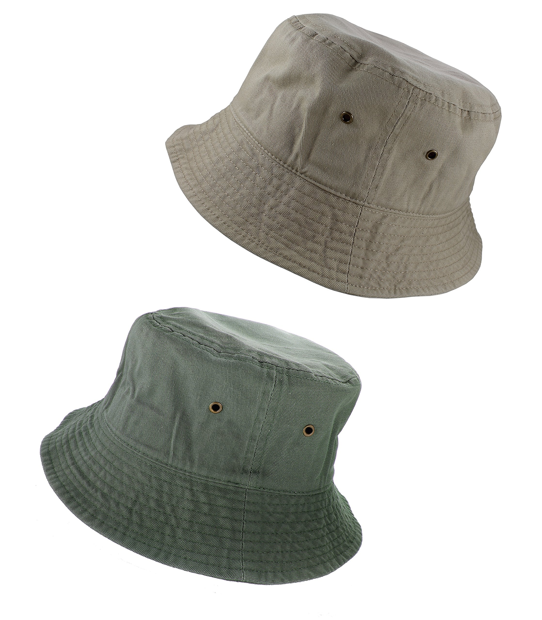 Gelante Solid Color 100% Cotton Bucket Hat for Women and Men Packable Travel Summer Beach Hat