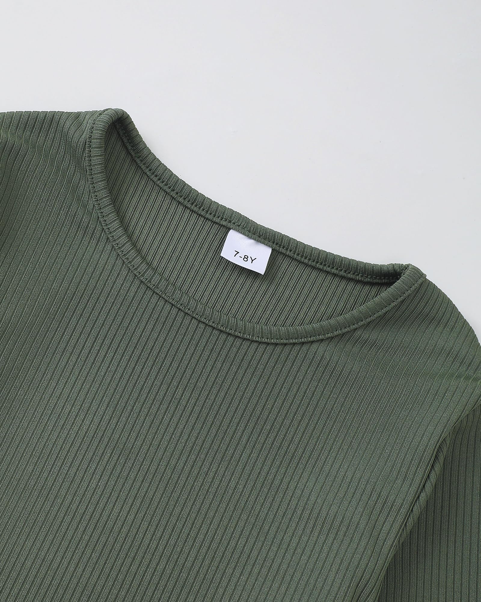 Girls Clothes Tween Girl Clothing Long Sleeve Ruched Drawstring Ribbed Knit Top Camo Cargo Pants Fall Winter Outfits