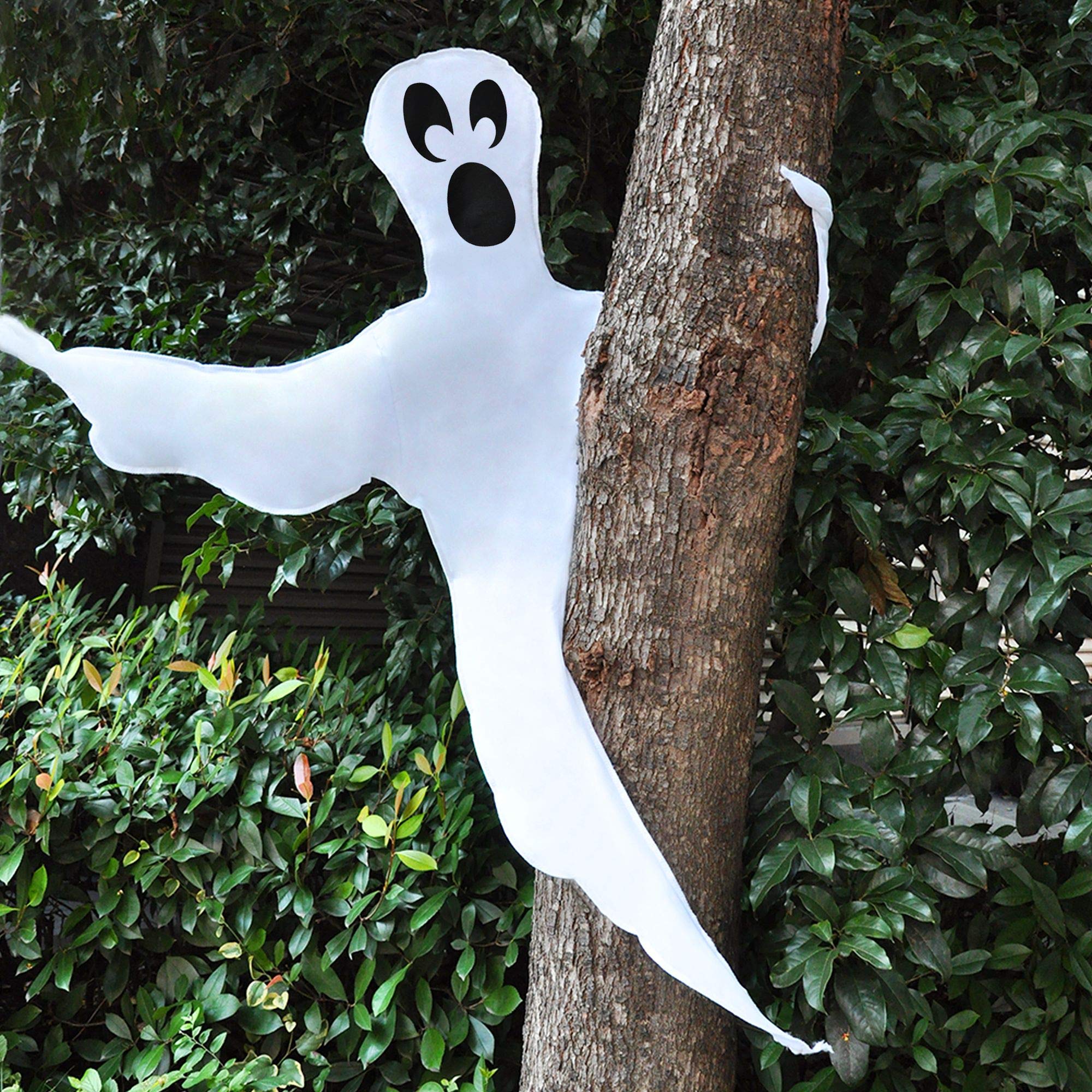 JOYIN 53” Halloween Bendable Tree Wrap Ghost Decoration for Halloween Outdoor, Lawn, Tree, Pillar Decorations, Ghost Party Supplies