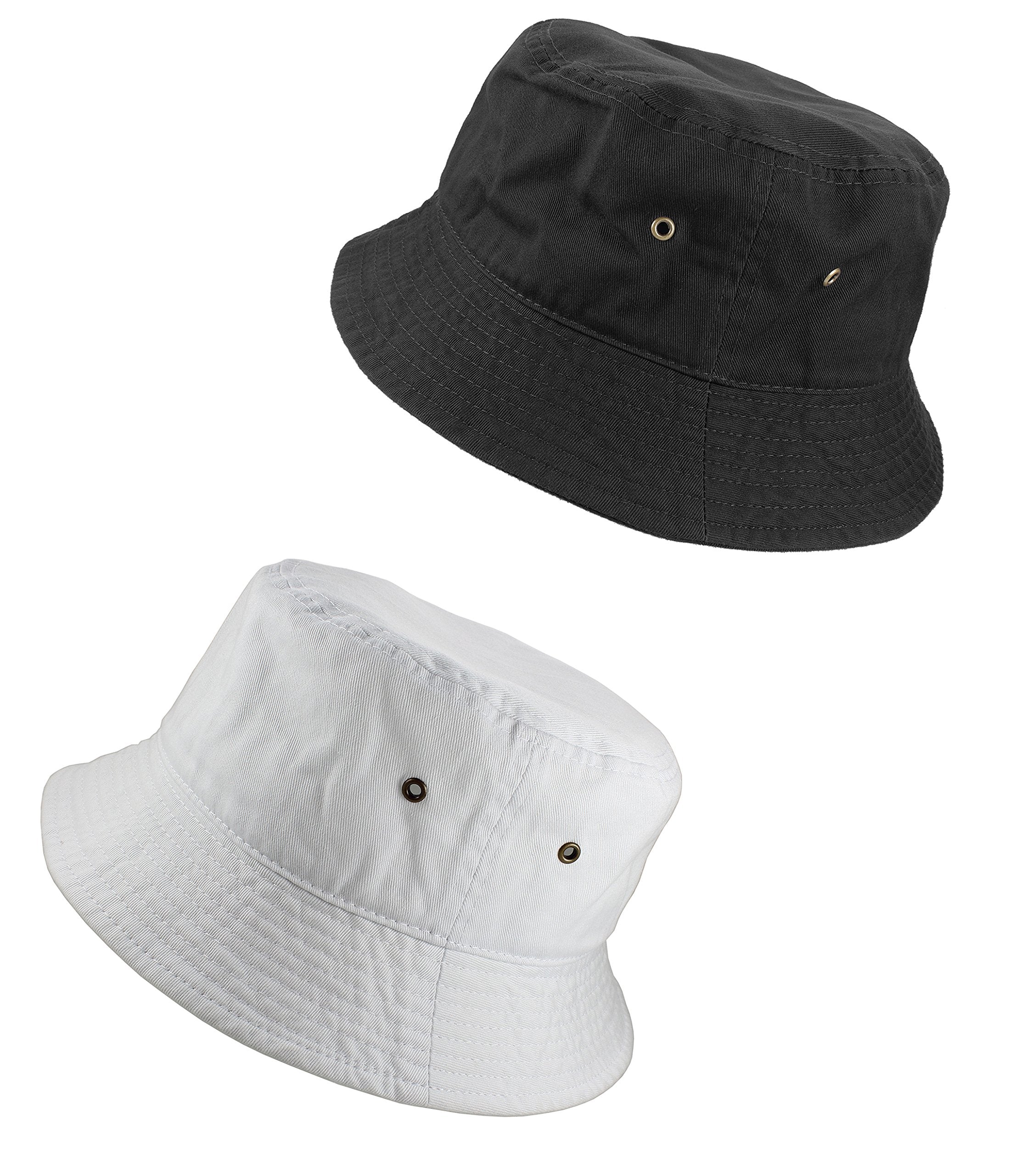Gelante Solid Color 100% Cotton Bucket Hat for Women and Men Packable Travel Summer Beach Hat