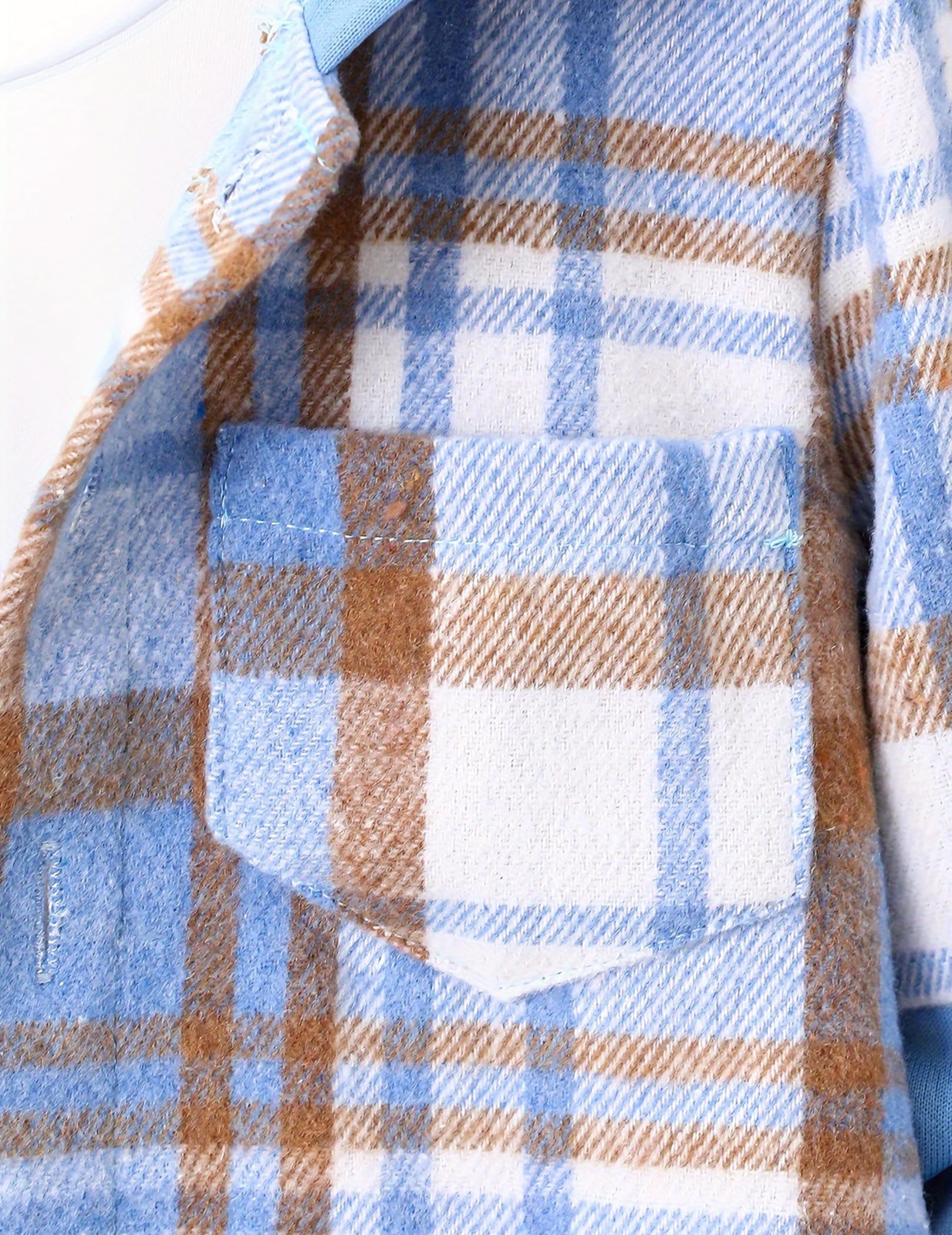 2Pcs Kids Boys Flannel Plaid Shirt Tops Pants Set Hoodie Sweatsuit for Fall Winter Spring Outfits 4-12 Years