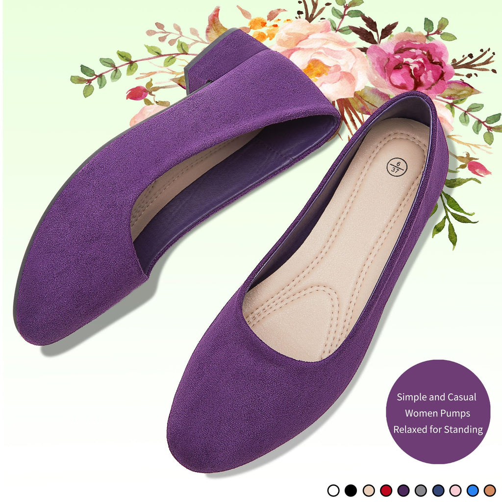 AISFAES Women Pumps Low Chunky Rounded Toe Heels Healed Dress Pumps Elegant Wedges Working Shoes