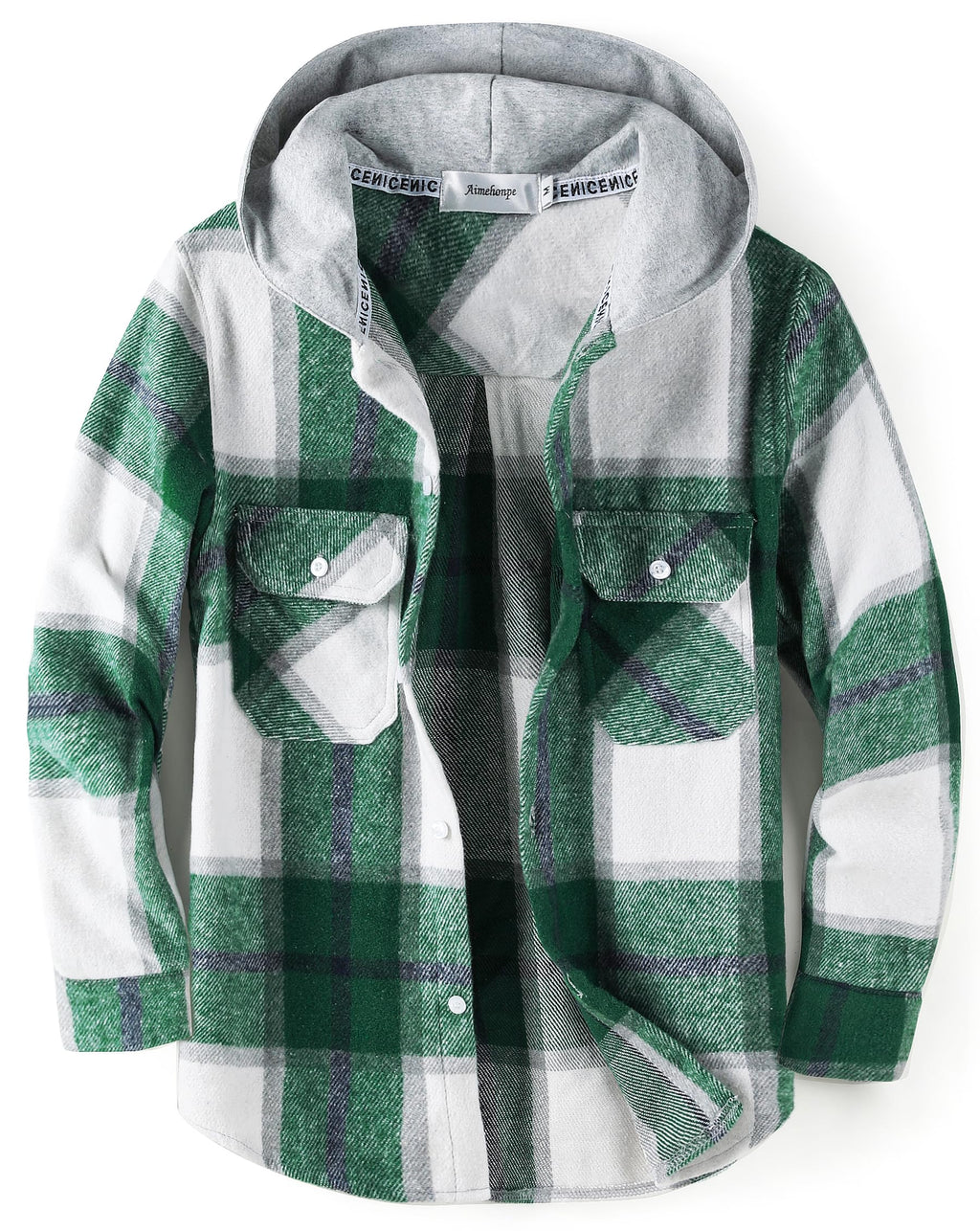 Boys Girls Casual Flannel Plaid Hoodies Spring Fashion Button Down Shirts Long Sleeve Cute Lightweight Jacket Coats