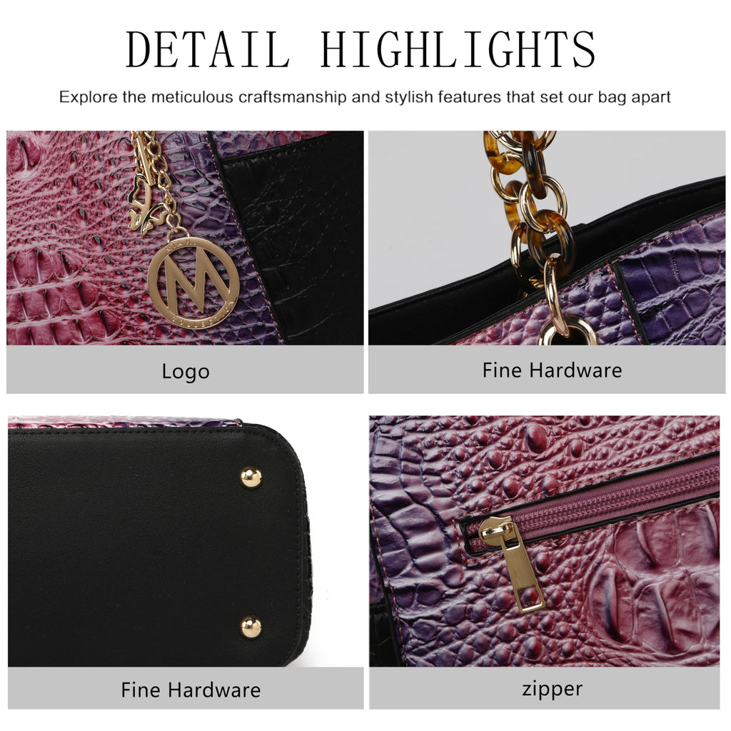 MKF Collection Tote Bag for Women, Handbag Set with Wallet-Top-Handle- Vegan Leather Purse