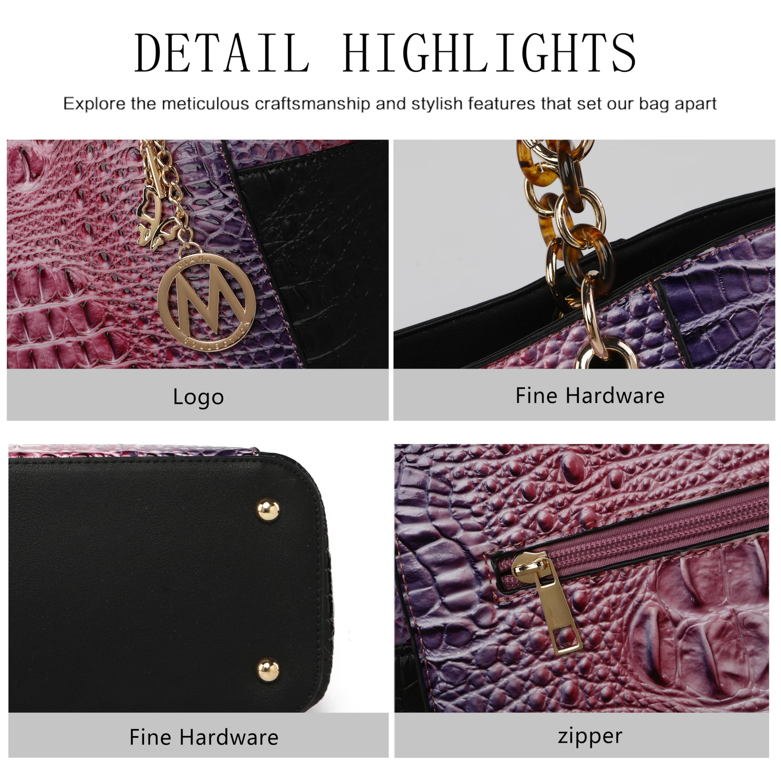 MKF Collection Tote Bag for Women, Handbag Set with Wallet-Top-Handle- Vegan Leather Purse