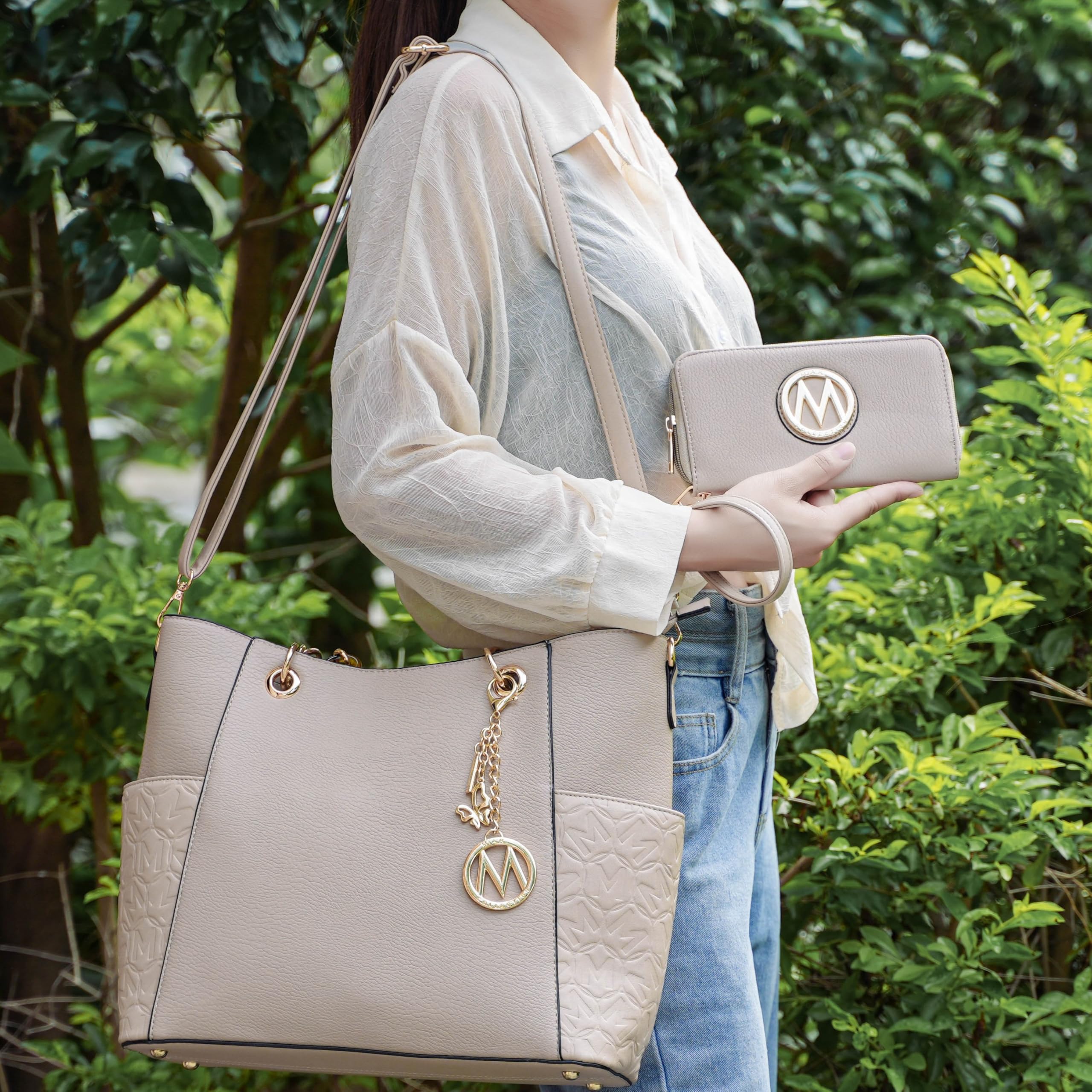 MKF Collection Tote Bag for Women, Handbag Set with Wallet-Top-Handle- Vegan Leather Purse