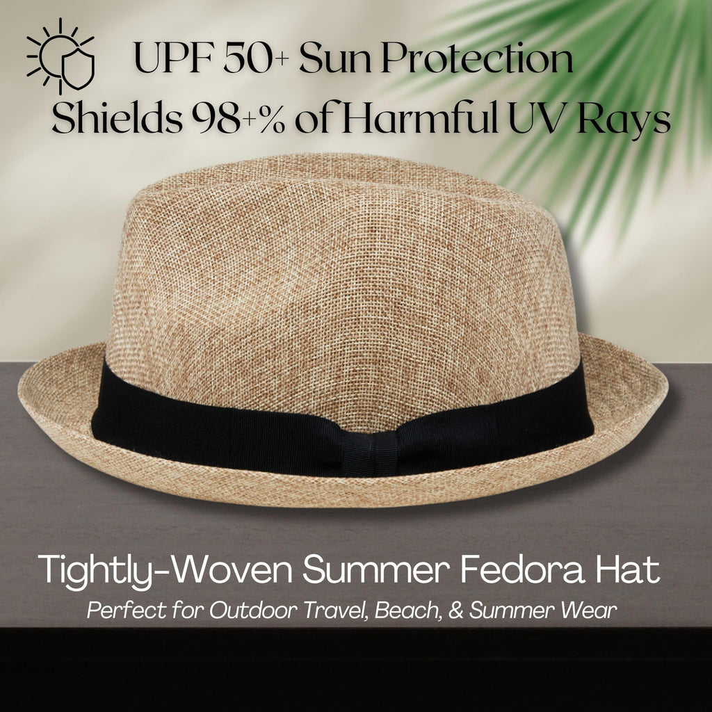 Funky Junque Premium Fedora Hat - Stylish Sun Protection for Men & Women - Perfect for Summer Beach, Travel & Outdoors