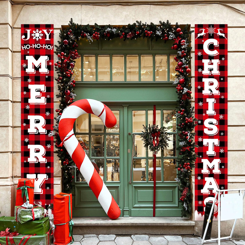 Fall Harvest Scarecrow Porch Banner Sign - Autumn Thanksgiving Front Door Decorations, 12 x 71 Inch