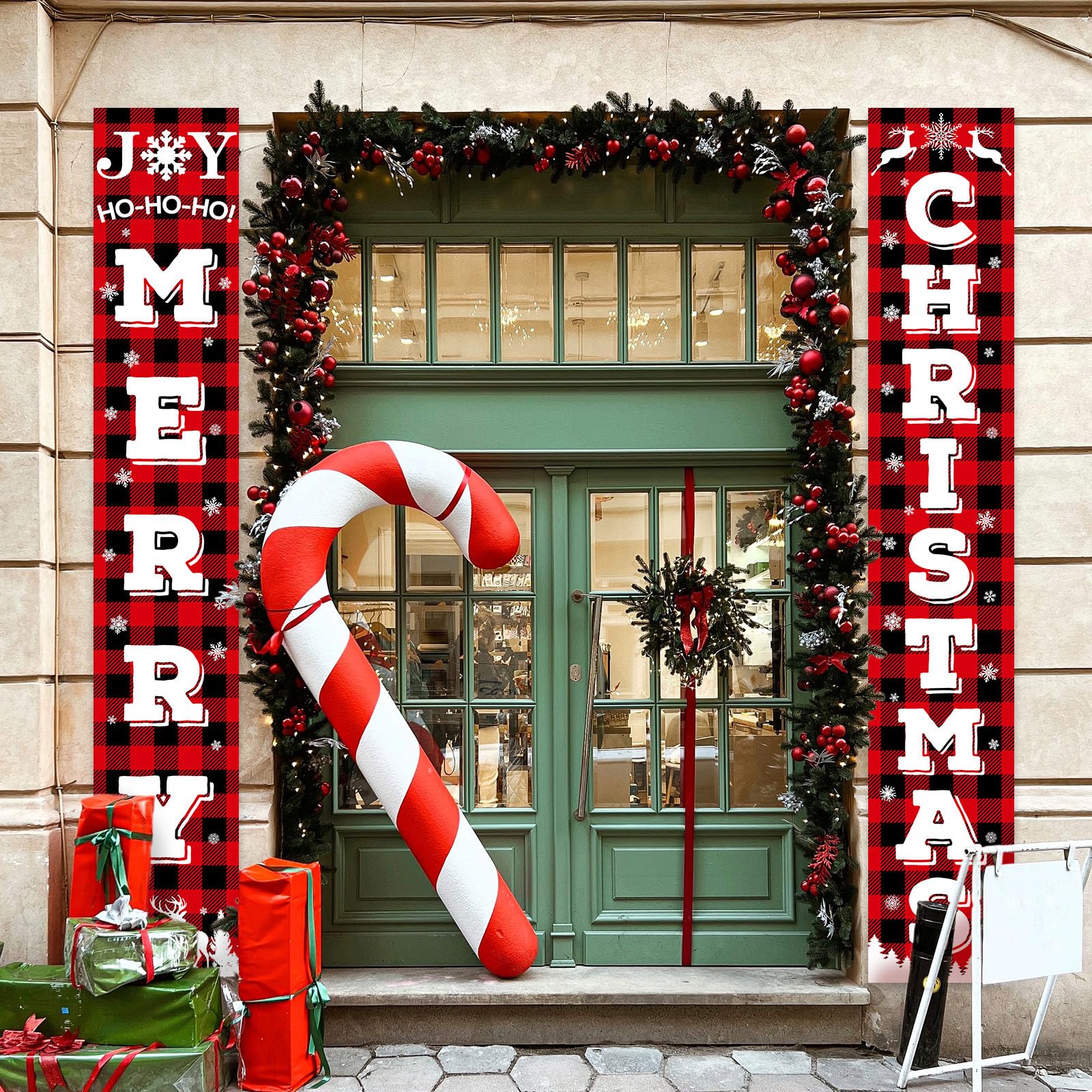 Fall Harvest Scarecrow Porch Banner Sign - Autumn Thanksgiving Front Door Decorations, 12 x 71 Inch