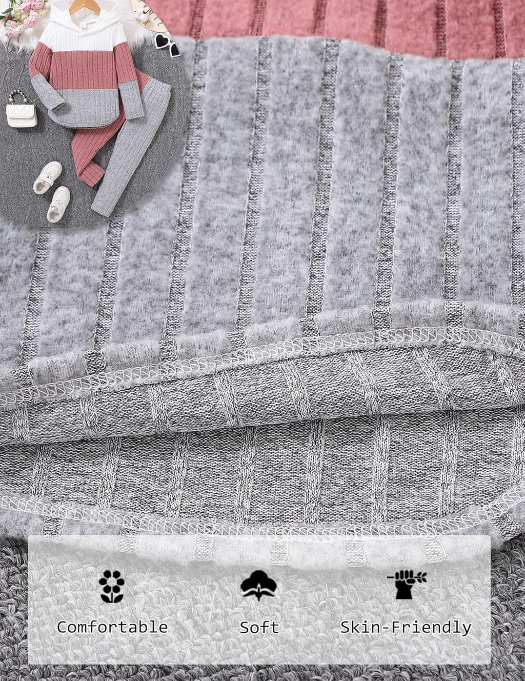 Girls Clothes Fall Girl Outfits 2Pcs Hoodie Pullover Sweatshirt+Pant+Leggings Winter Set for Size 4-8 Years Little Girls