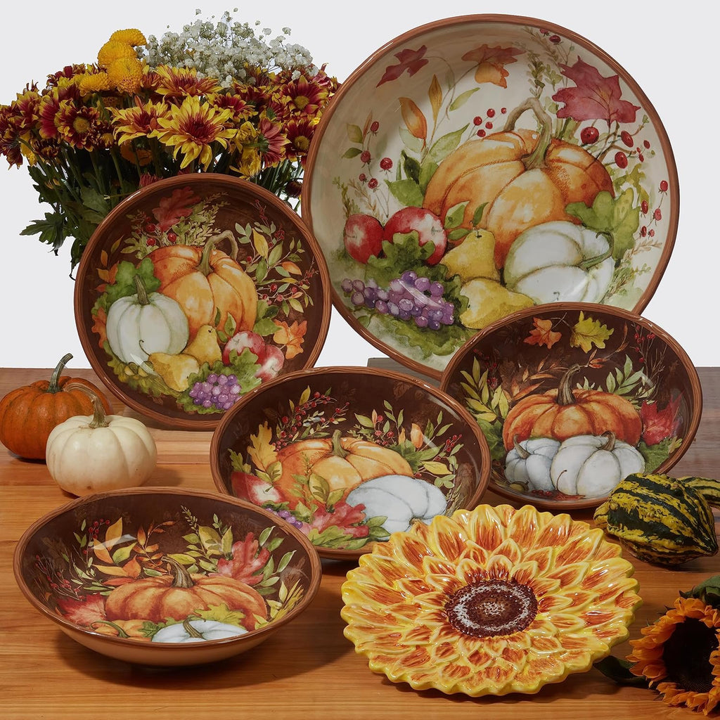Certified International Harvest Blessings Oval Turkey Platter, 16" x 12"