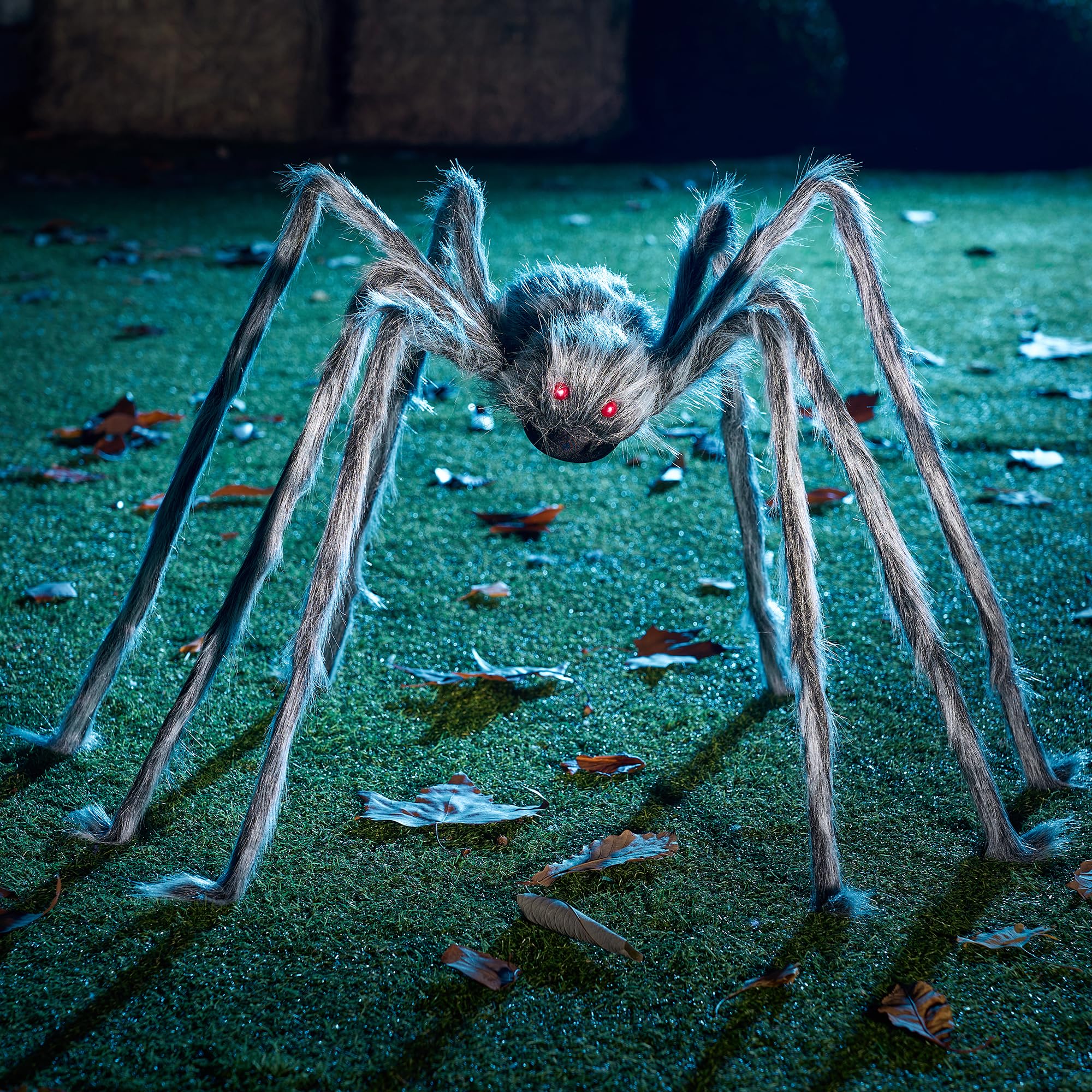 JOYIN Halloween Outdoor Decorations Giant Spider, 5 Ft Large Spider for Yard Lawn Garden Patio Scary Halloween Outside Decor, Indoor Haunted House Prop and Home Party Decor, Black