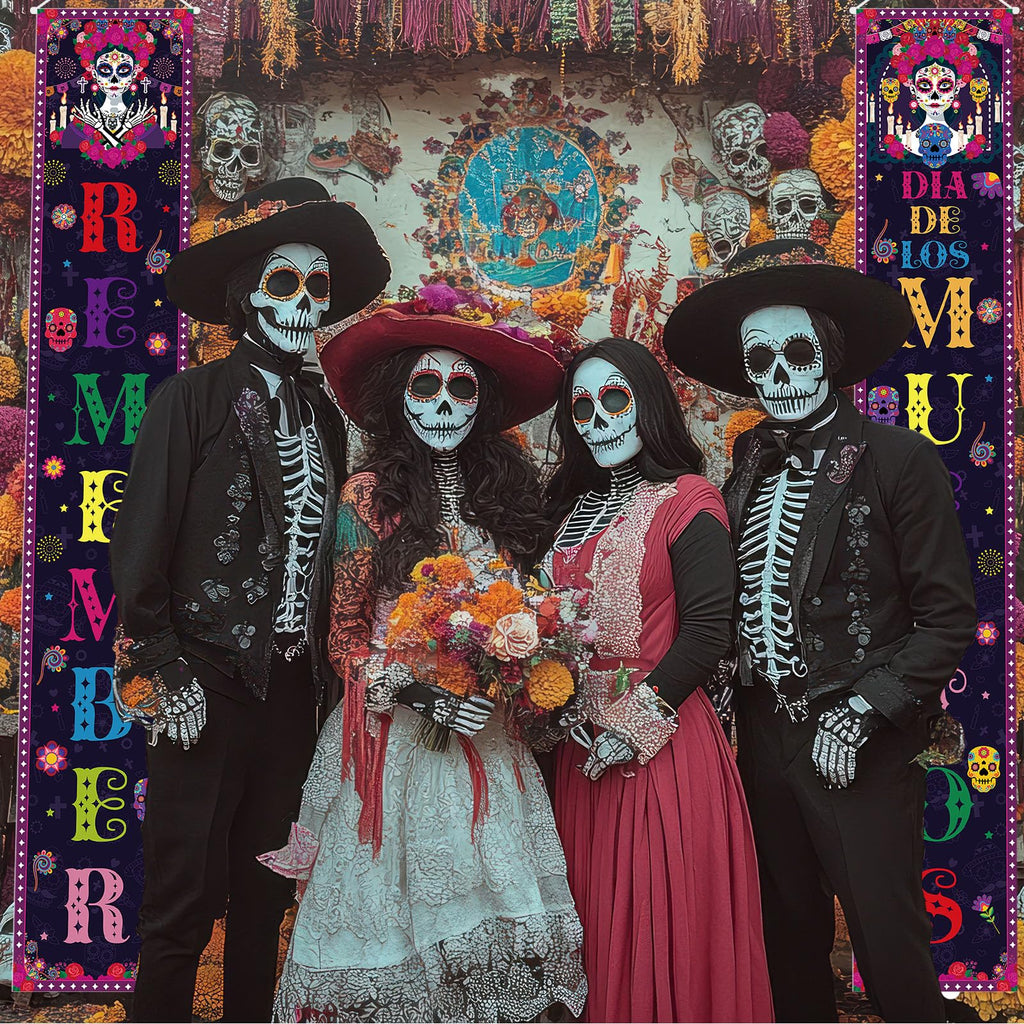 Fall Harvest Scarecrow Porch Banner Sign - Autumn Thanksgiving Front Door Decorations, 12 x 71 Inch