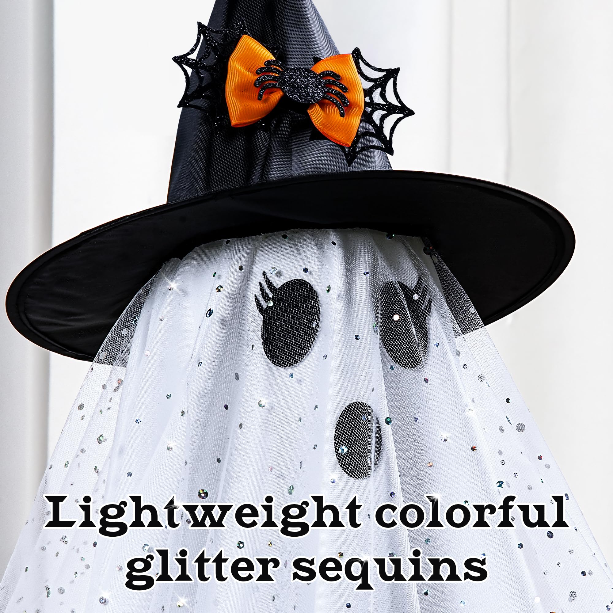 2Packs Halloween Decorations Outdoor,Halloweens Party Decoration Indoor,Spooky Ghost with Remote Control String Lights,Halloween-Ghost Lights for Porches Yards Gardens Lawn