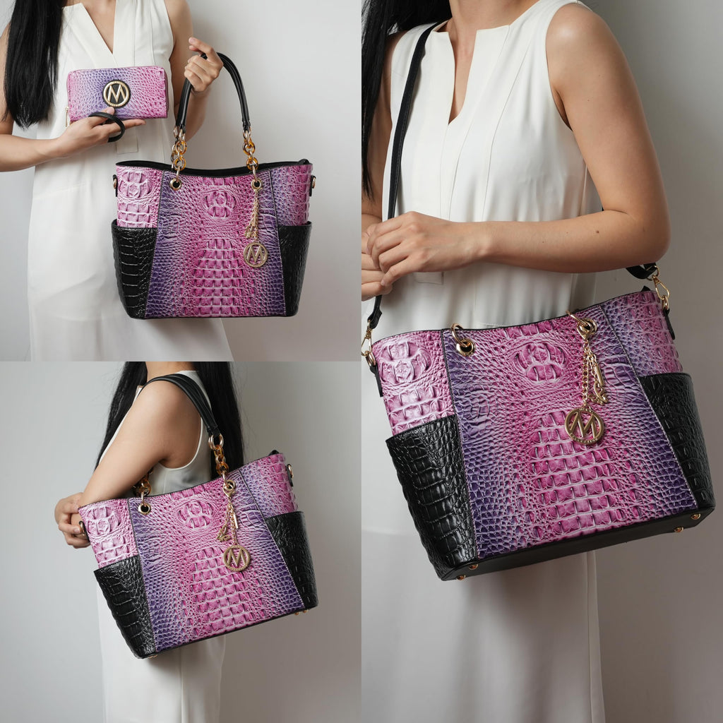 MKF Collection Tote Bag for Women, Handbag Set with Wallet-Top-Handle- Vegan Leather Purse