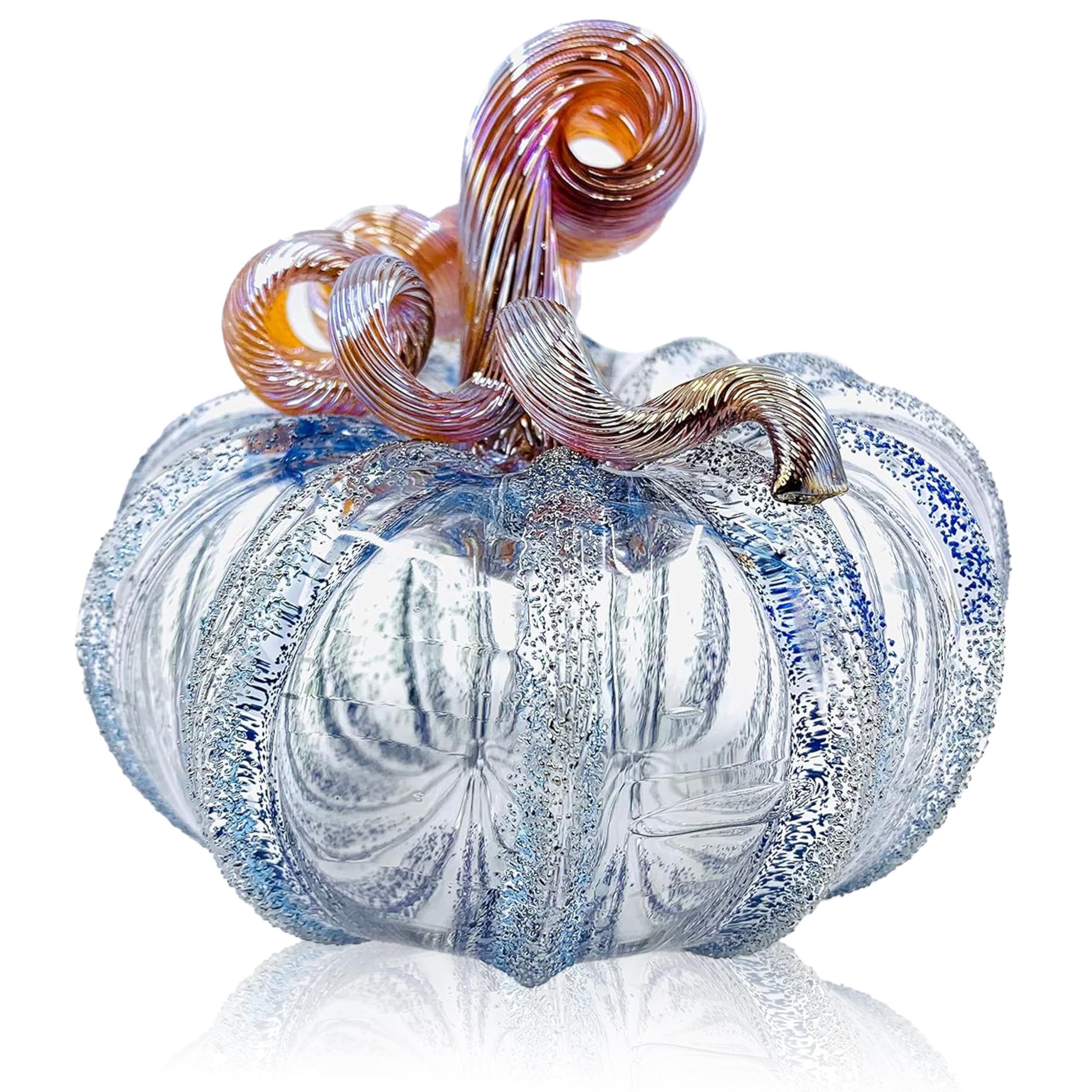 Luke Adams Glass | Handmade Glass Pumpkins | Handmade Table Top Home Decor (Squat, Jewel)