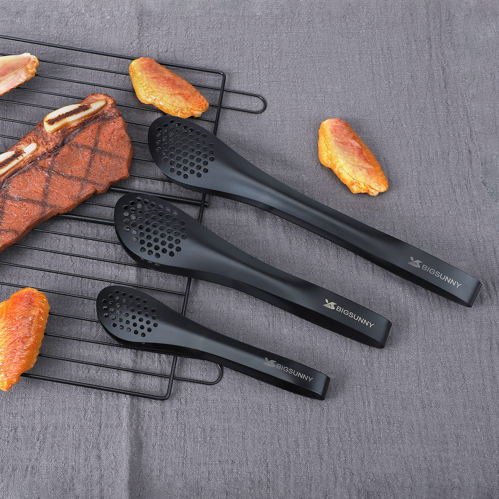 MSY BIGSUNNY 9 inch Buffet Tongs, Set of 2 Stainless Steel Food Serving Tongs