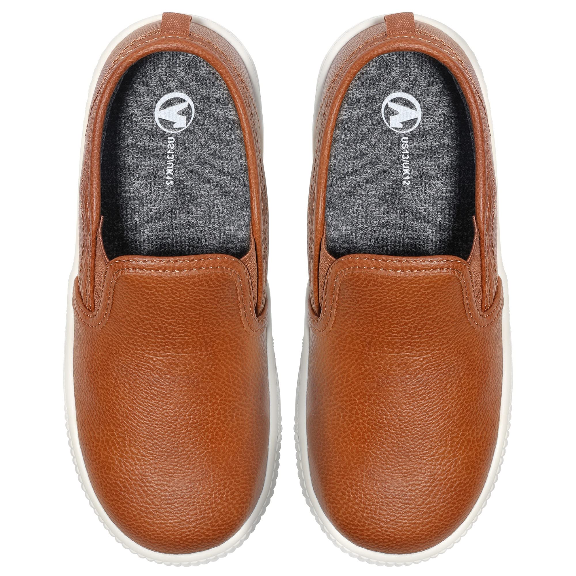 HOMEHOT Boys Slip on Sneakers Casual Dress Shoes Faux Leather Loafers (Toddler,Big Kids, Little Kids)