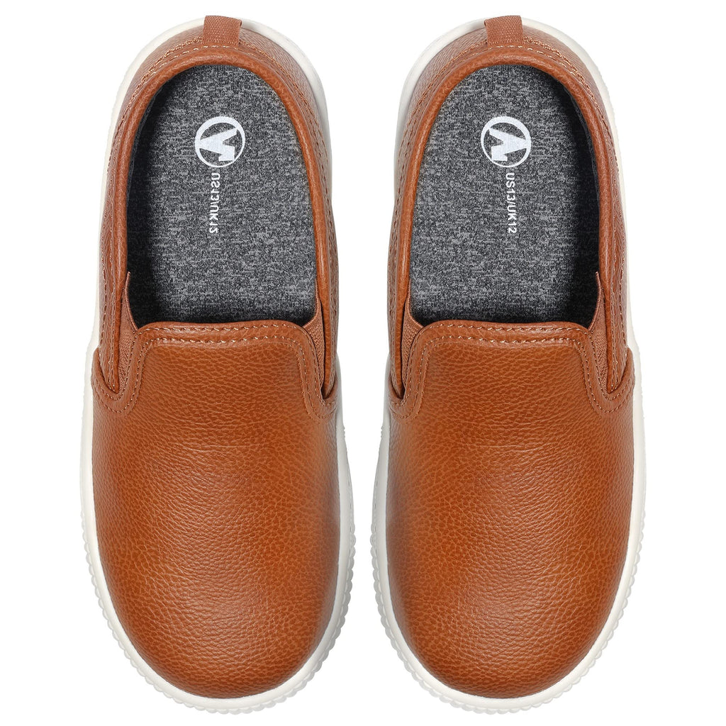 HOMEHOT Boys Slip on Sneakers Casual Dress Shoes Faux Leather Loafers (Toddler,Big Kids, Little Kids)