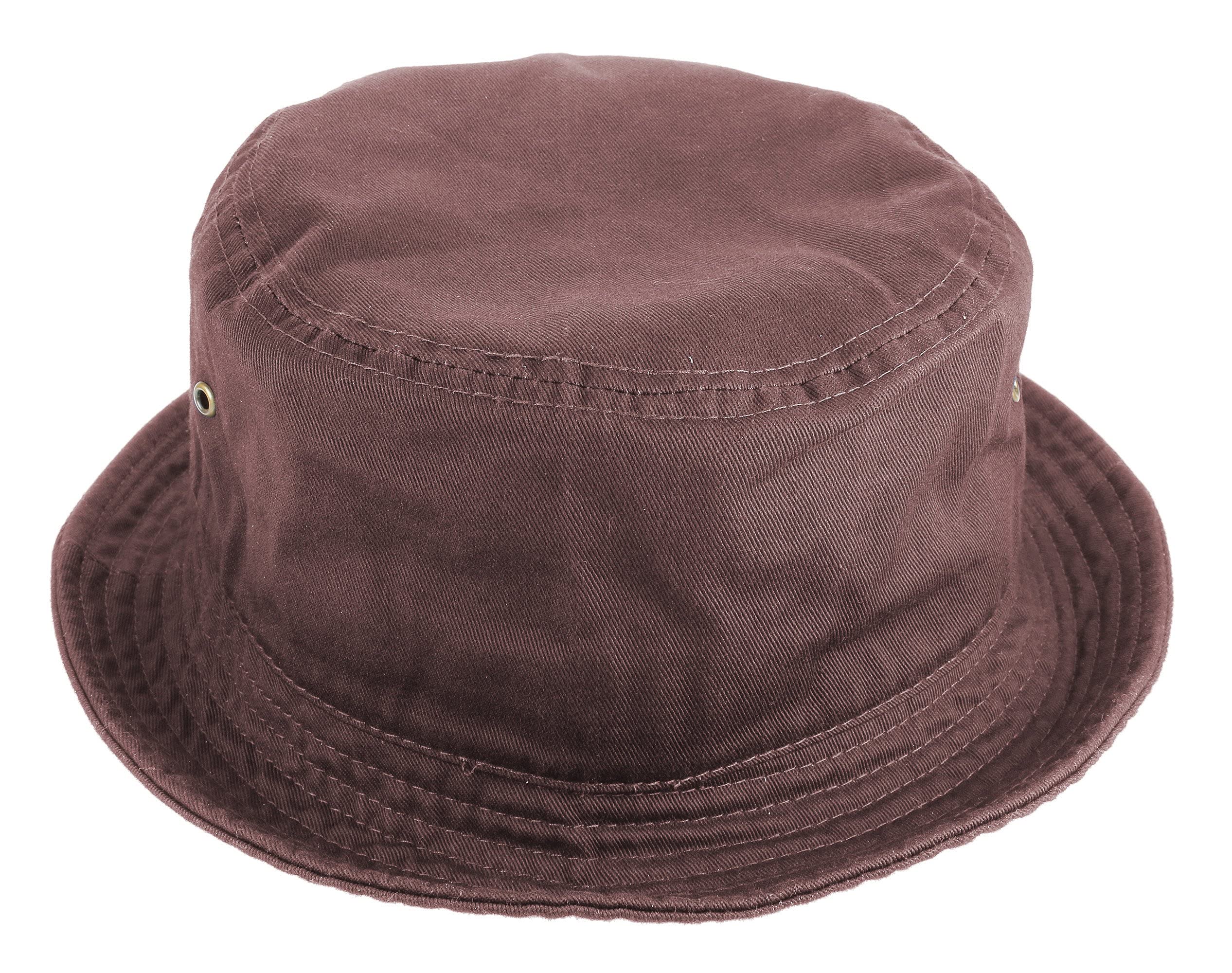 Gelante Solid Color 100% Cotton Bucket Hat for Women and Men Packable Travel Summer Beach Hat