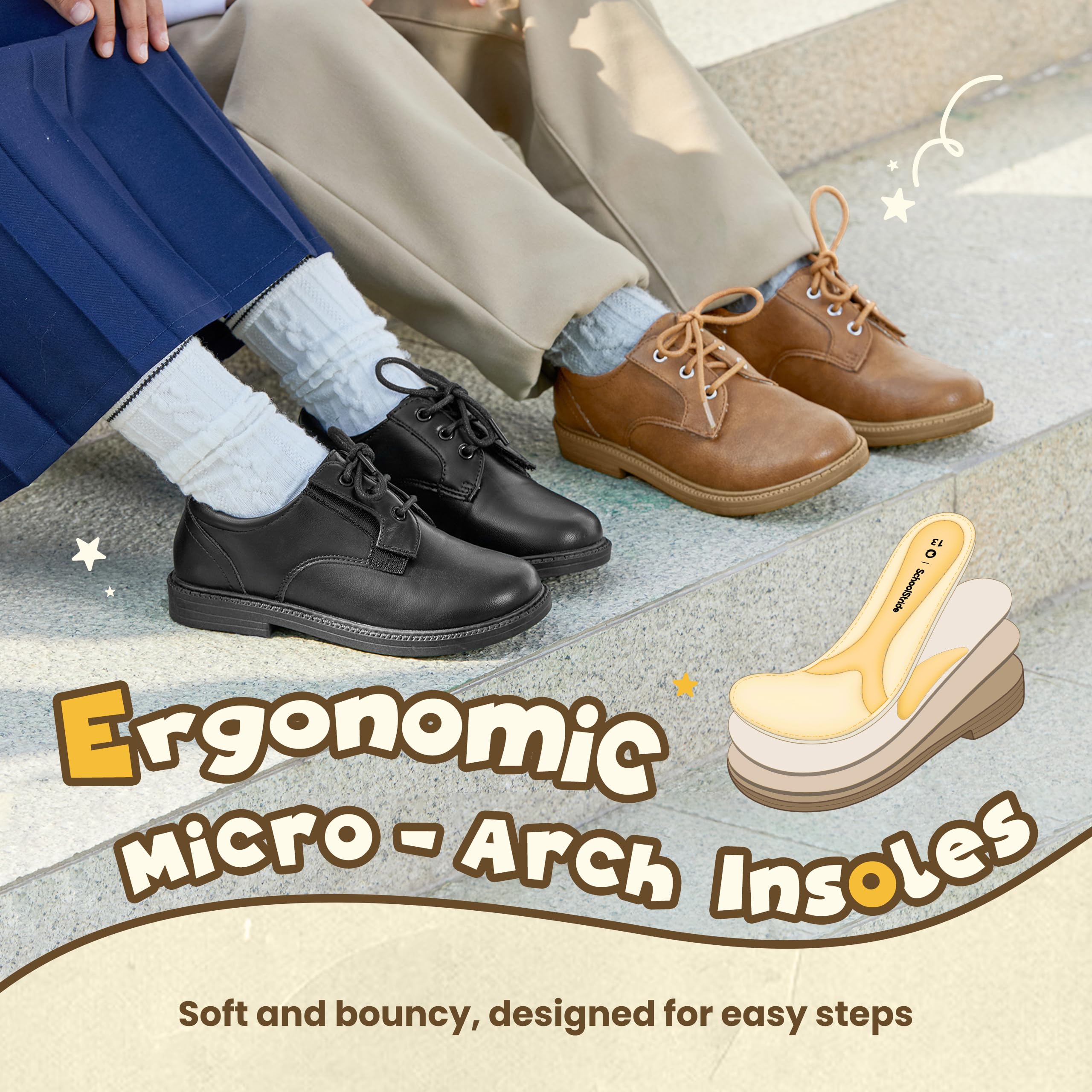 PATPAT Boys Girls Dress Shoes,Oxford Loafers Formal School Shoes for Toddler Little Big Kids