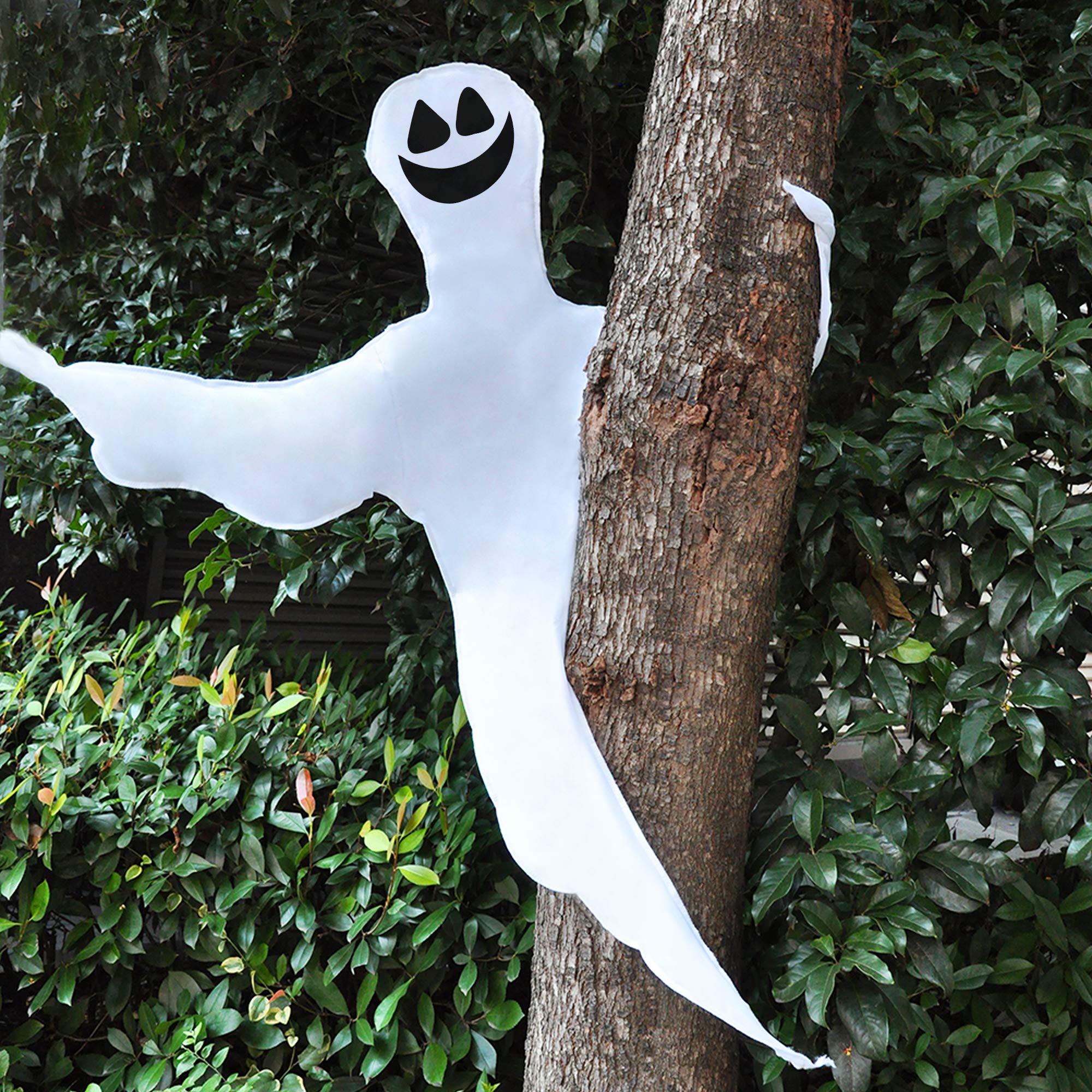 JOYIN 53” Halloween Bendable Tree Wrap Ghost Decoration for Halloween Outdoor, Lawn, Tree, Pillar Decorations, Ghost Party Supplies